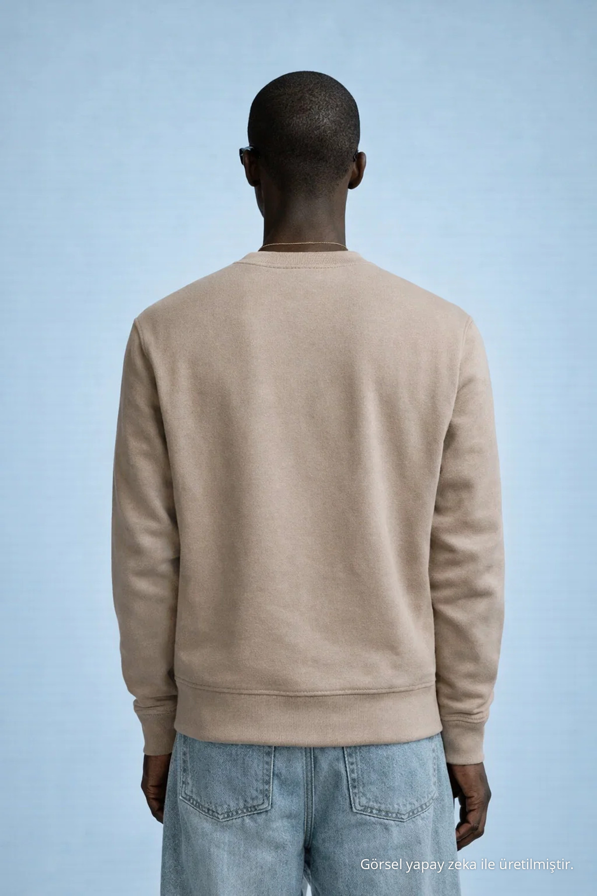 Erkek Nakışlı Parlak Karamel Sweatshirt 6