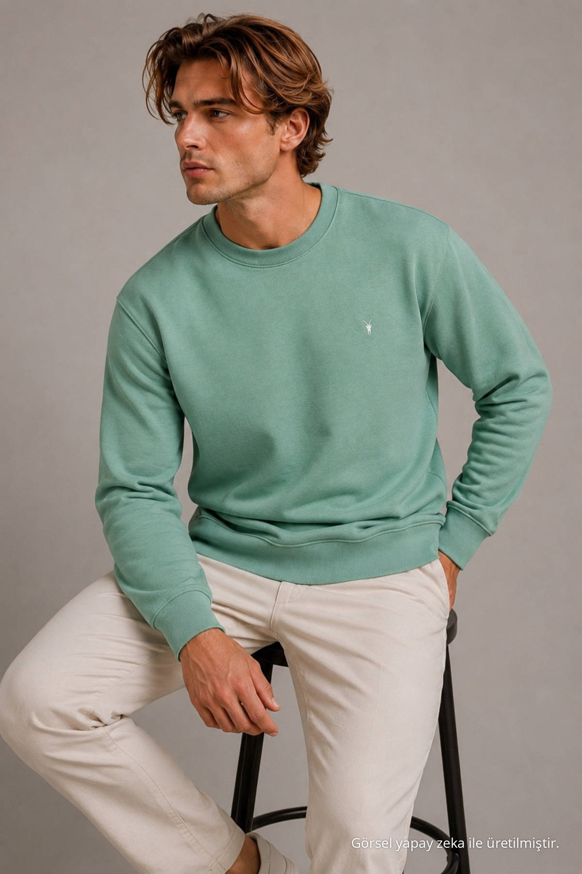 Reglan Casual Kış Çağla Erkek Sweatshirt 5
