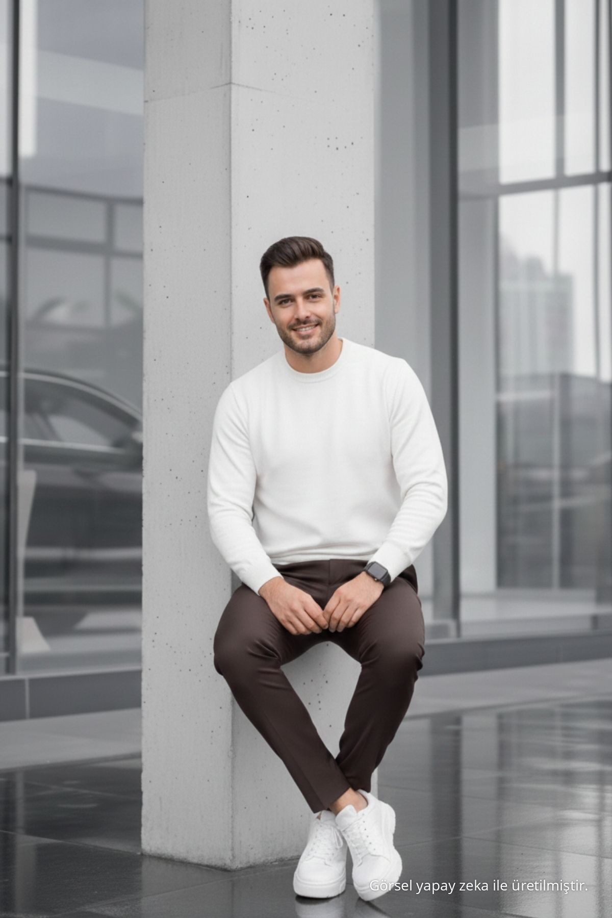 Erkek Straight Fit Pamuklu KAHVERENGİ Pantolon 6