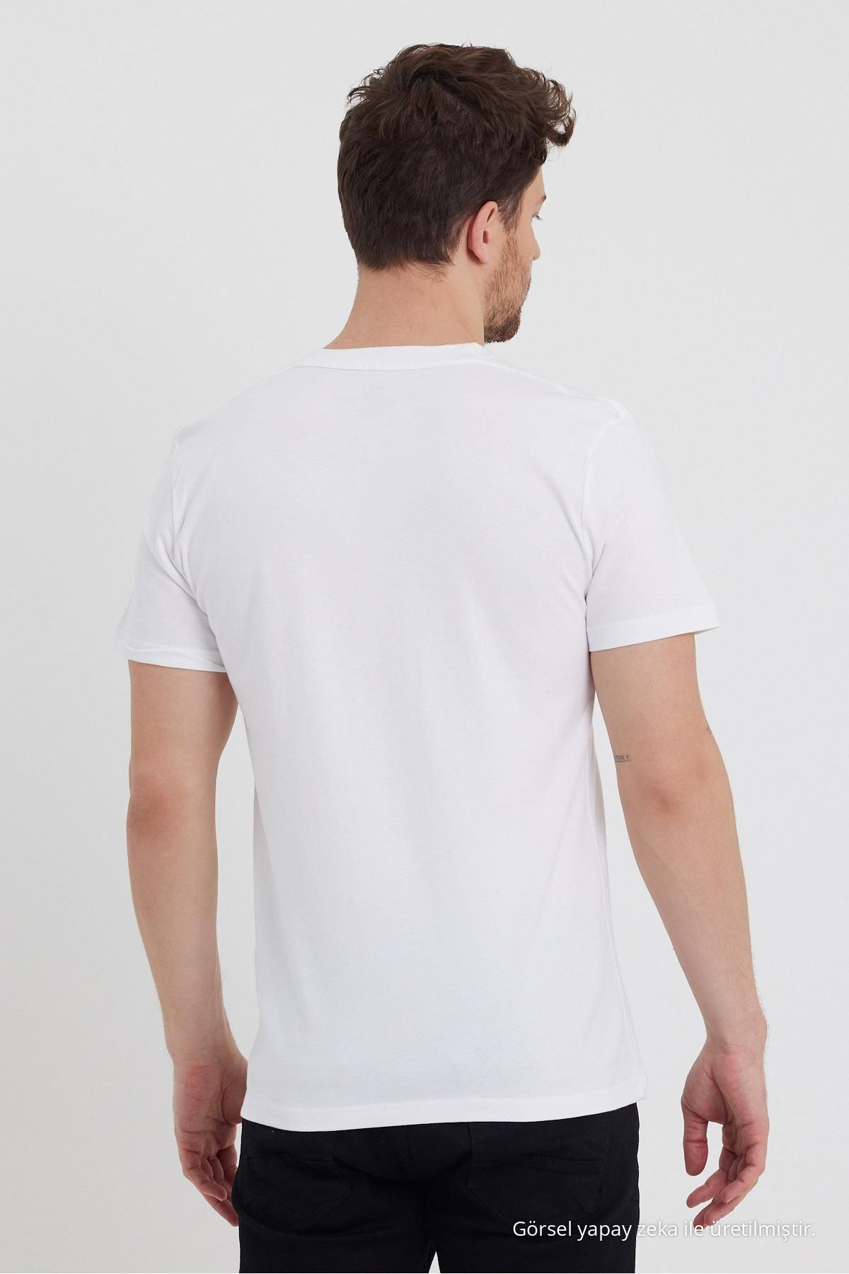 Standart Kalıp Basic 3'lü Paket T-shirt 1000 Çok Renkli 6
