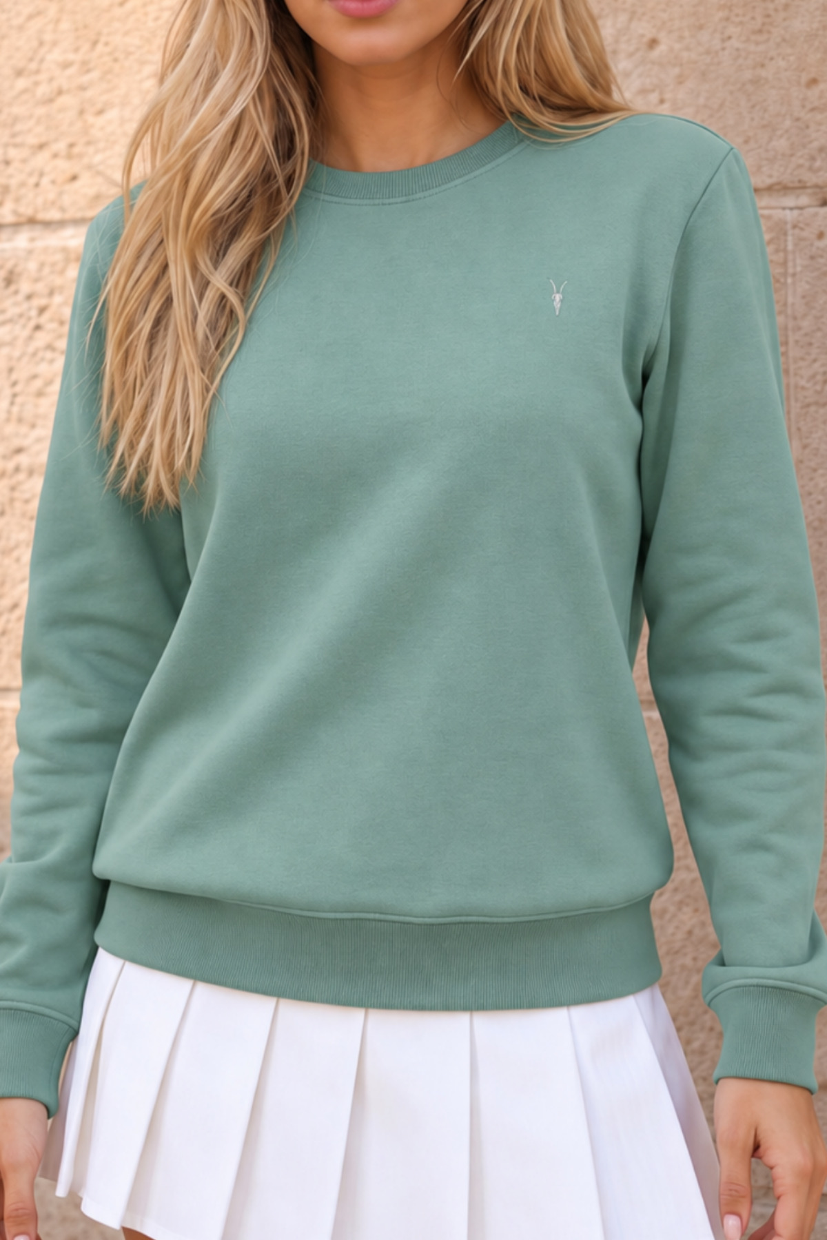 Kadın Bisiklet Yaka Mevsimlik Çağla Sweatshirt 5