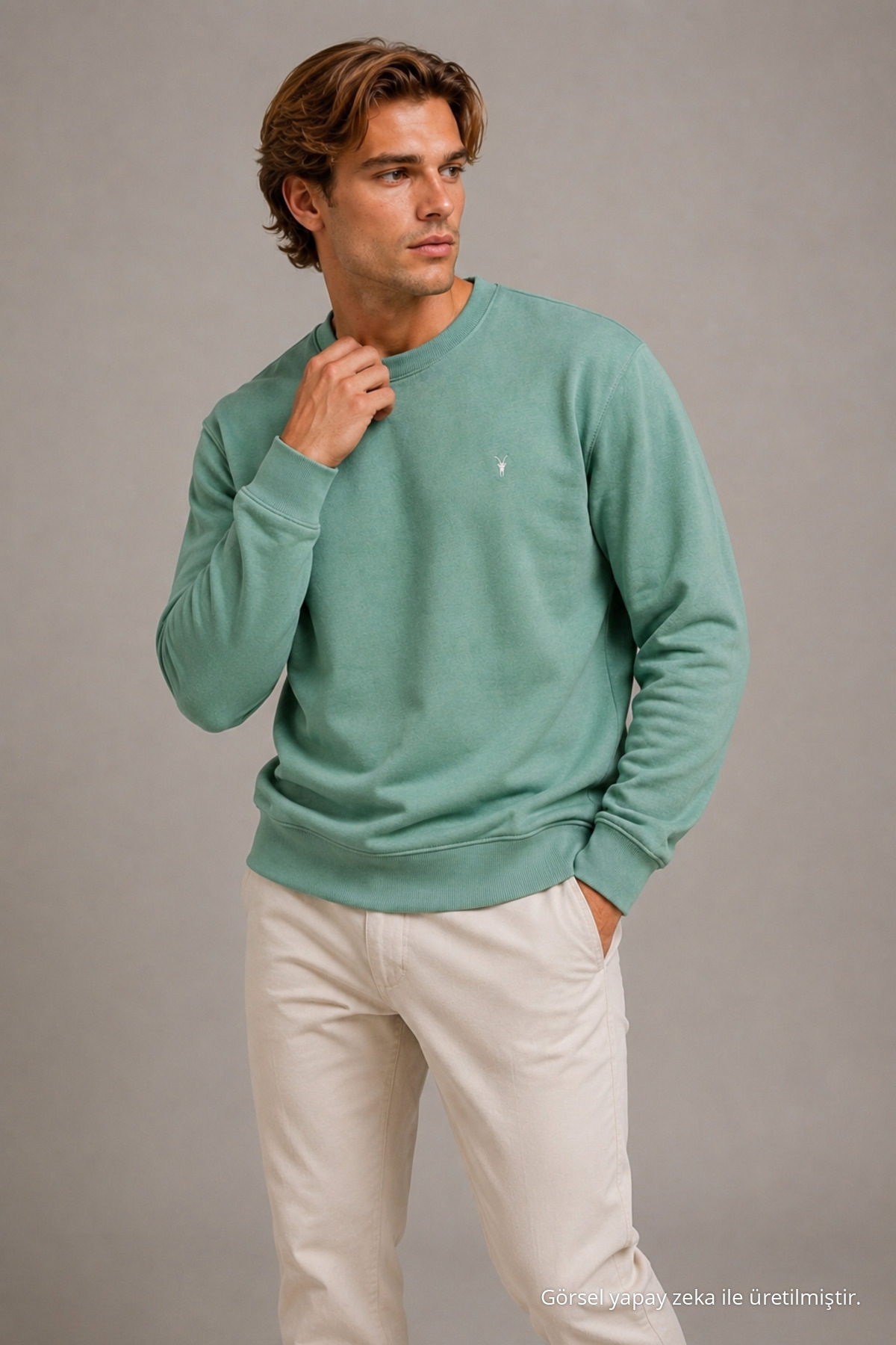 Reglan Casual Kış Çağla Erkek Sweatshirt 4