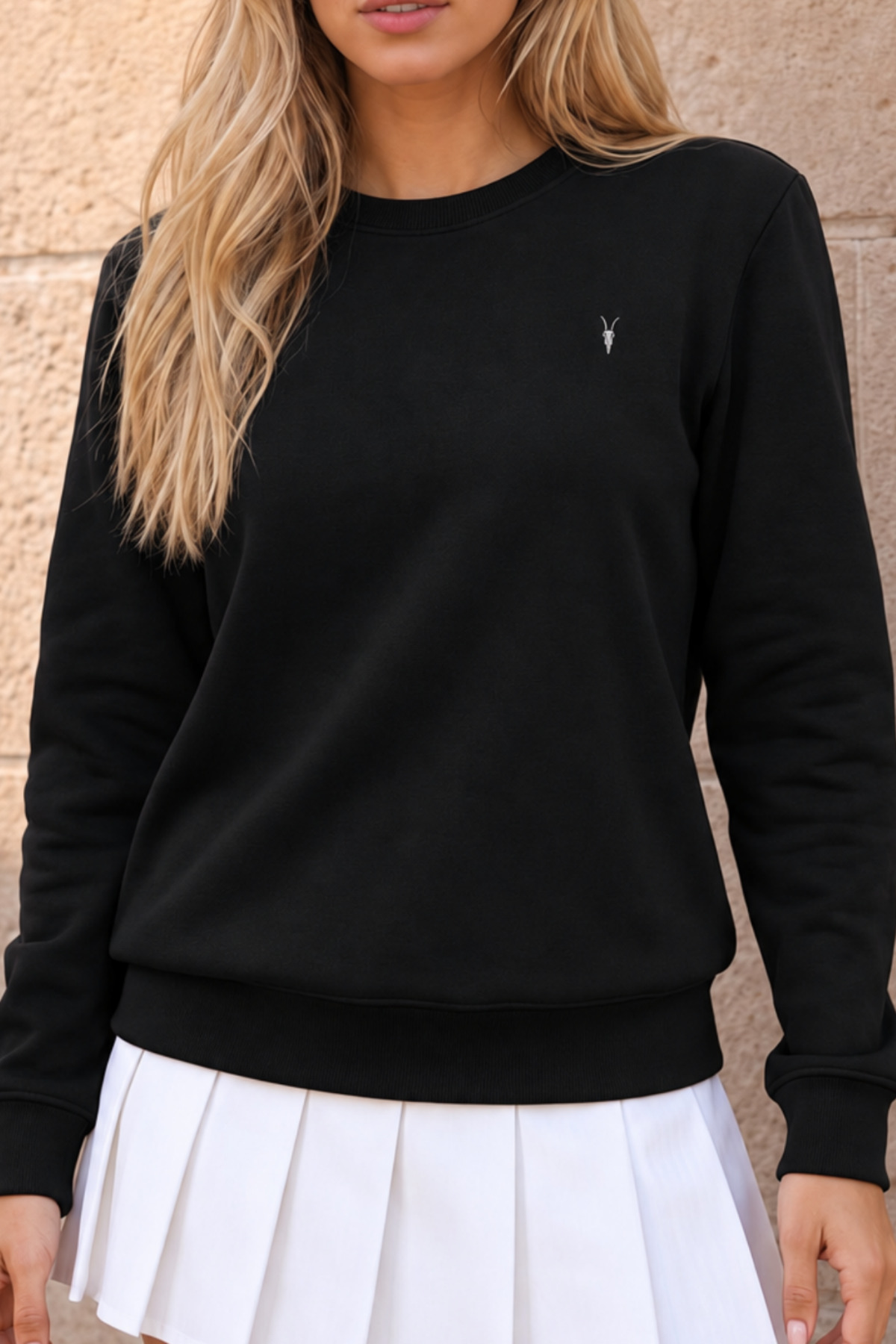 Kadın Bisiklet Yaka Mevsimlik SİYAH Sweatshirt 6