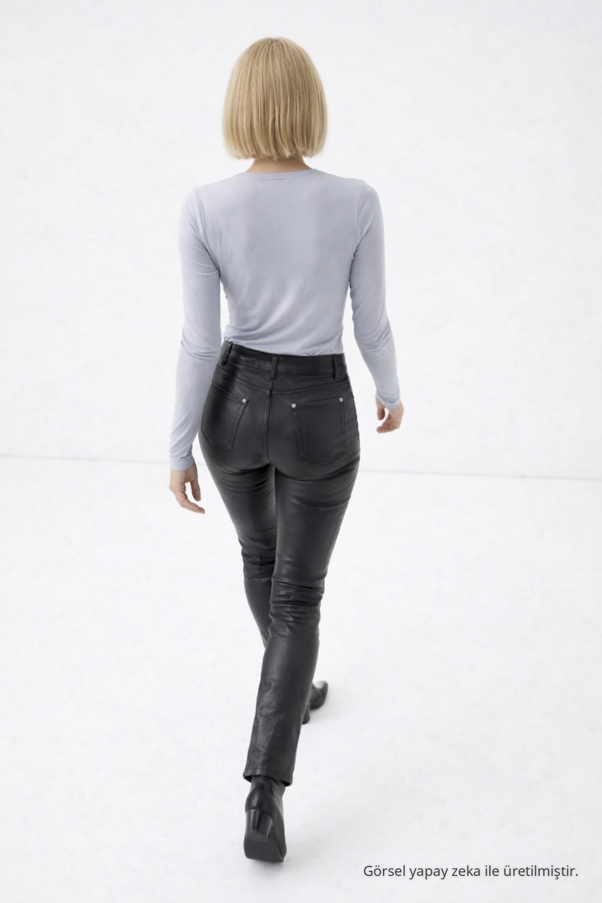 Kadın Premium Comfort Şık Gri Basic Bluz 6