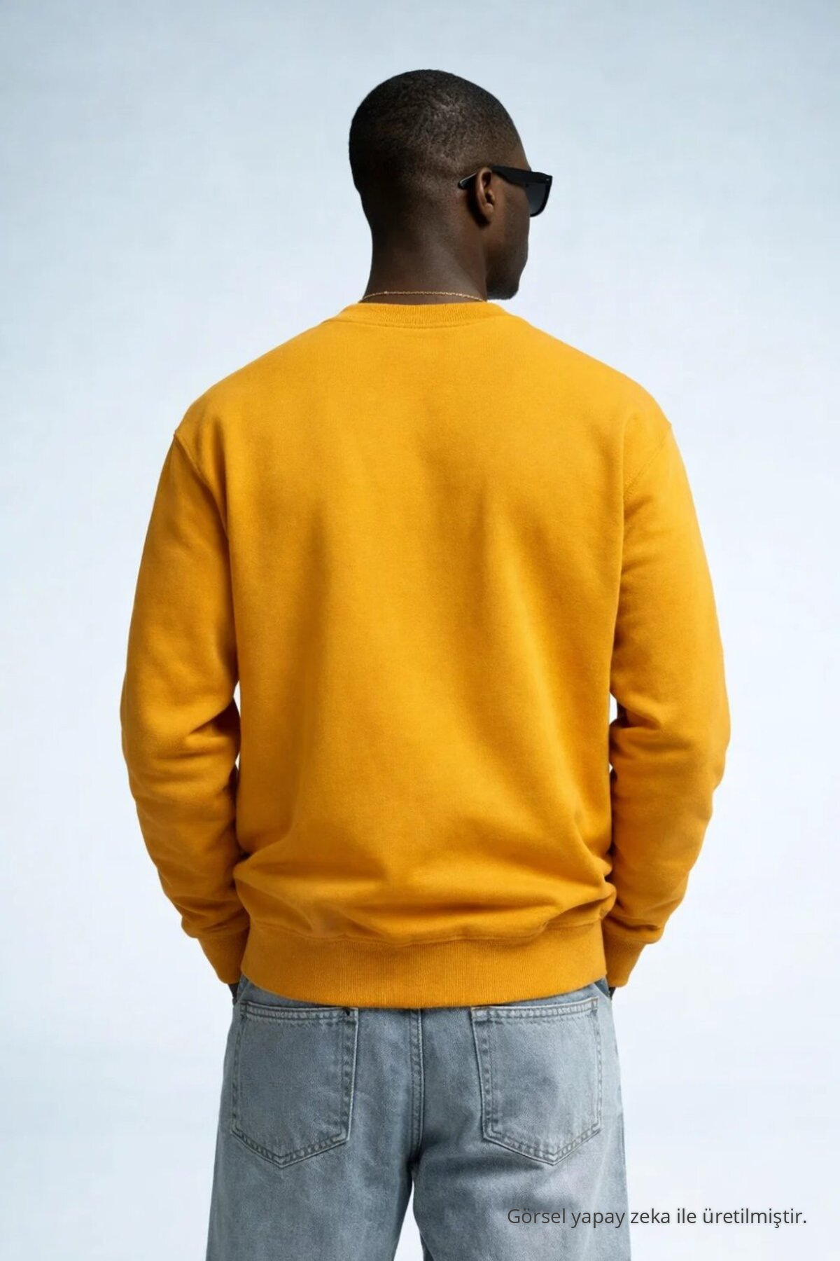 Erkek Kışlık Hardal Oversize Sweatshirt 5