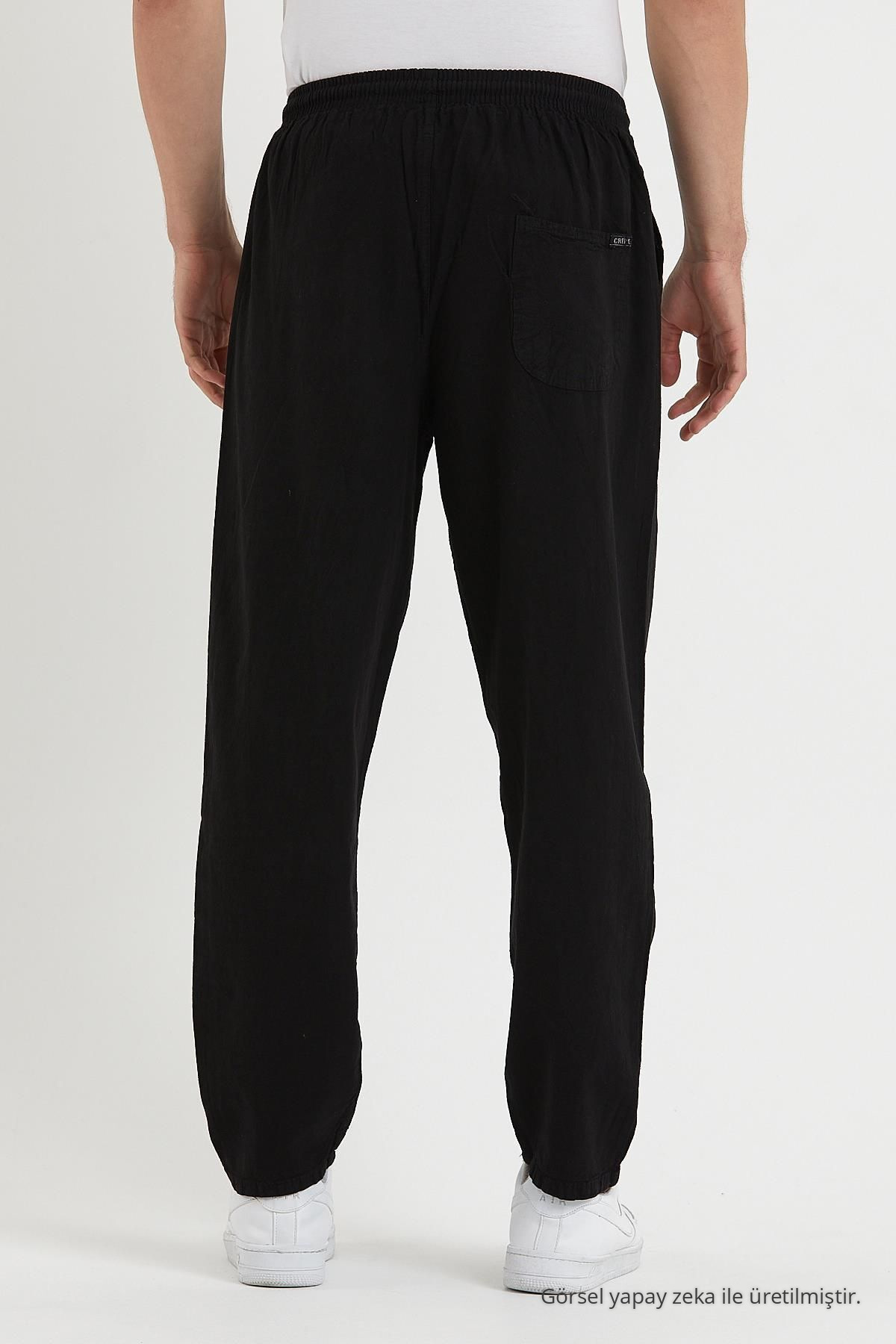 Erkek SİYAH Basic Relaxed Fit Jogger Pantolon 5