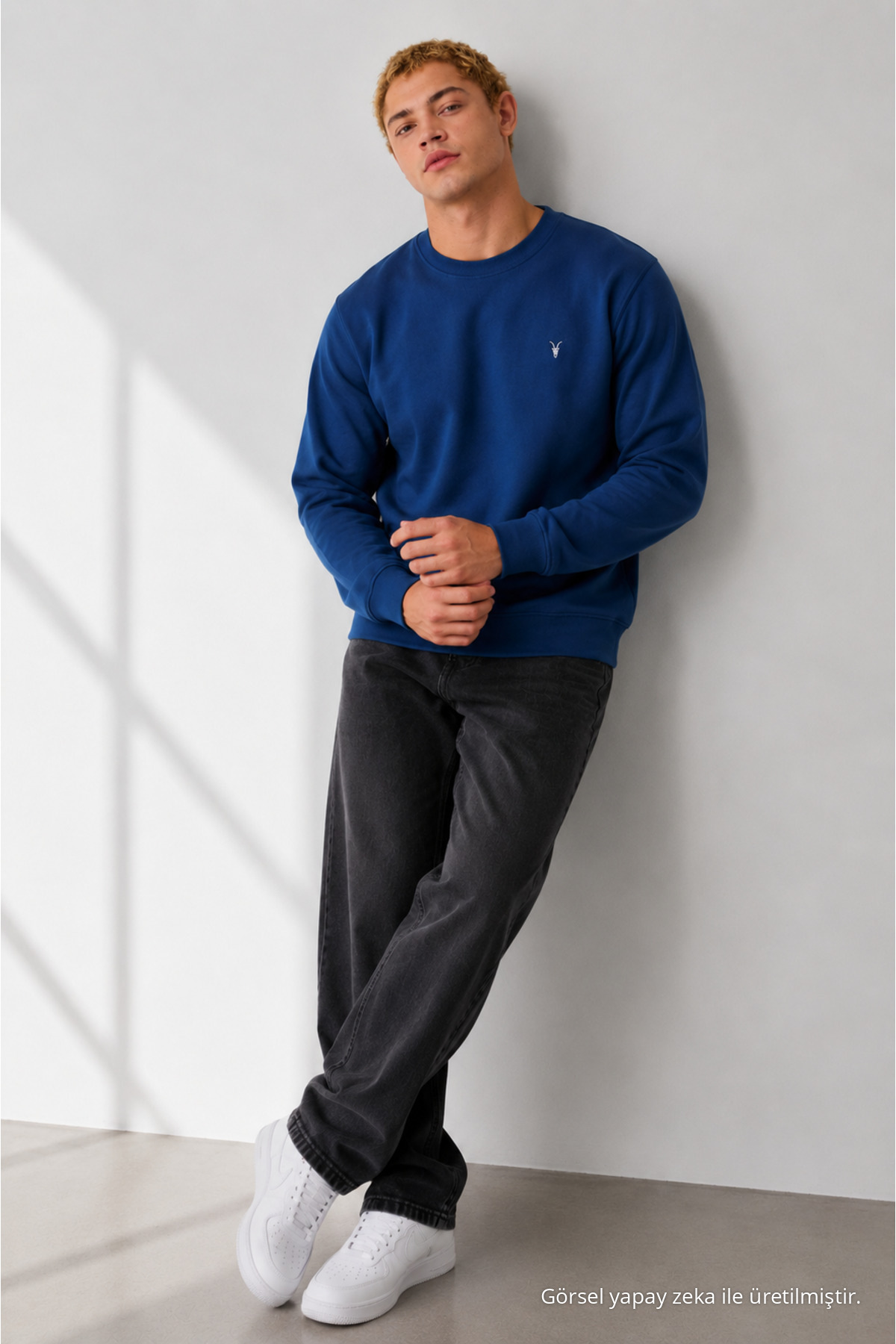 İNDİGO Oversize Pamuklu Erkek Sweatshirt 5