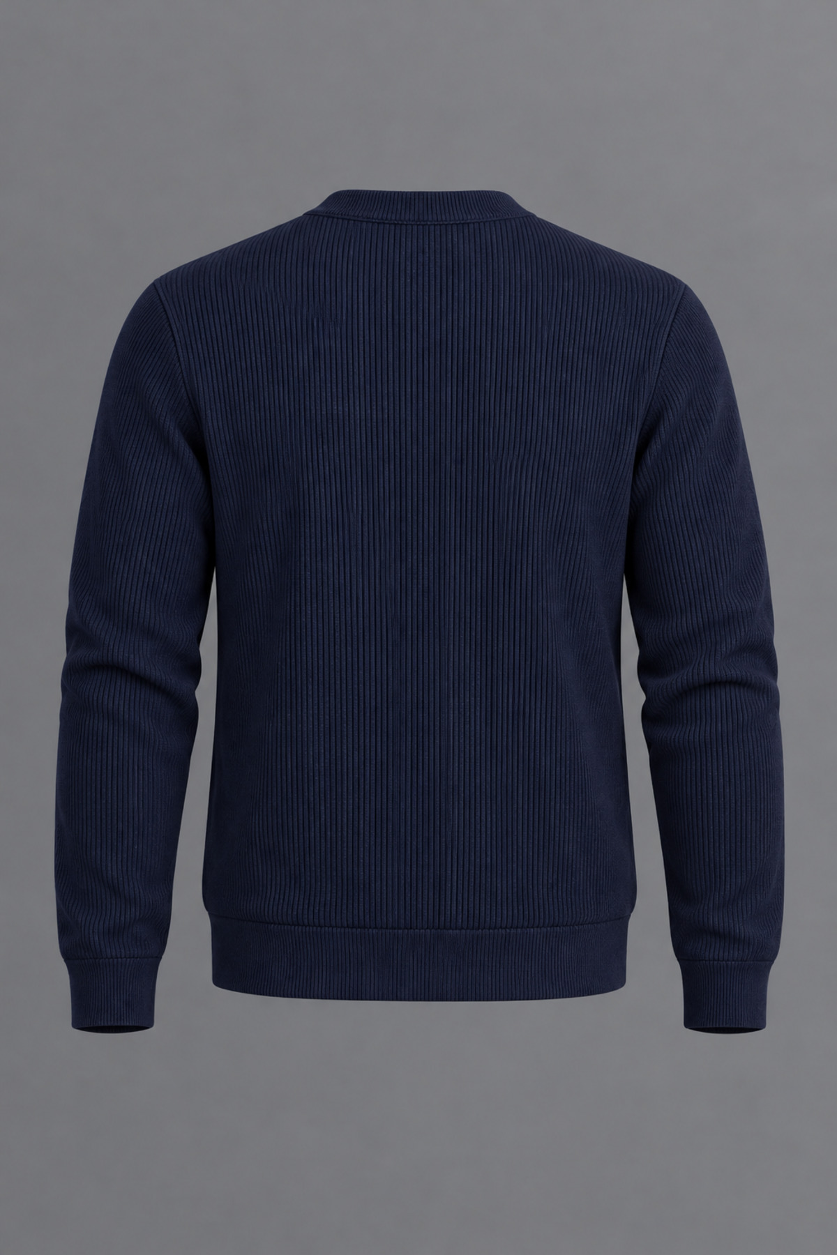 Erkek Slim Fit Bisiklet Yaka Günlük Triko Lacivert Kazak 3