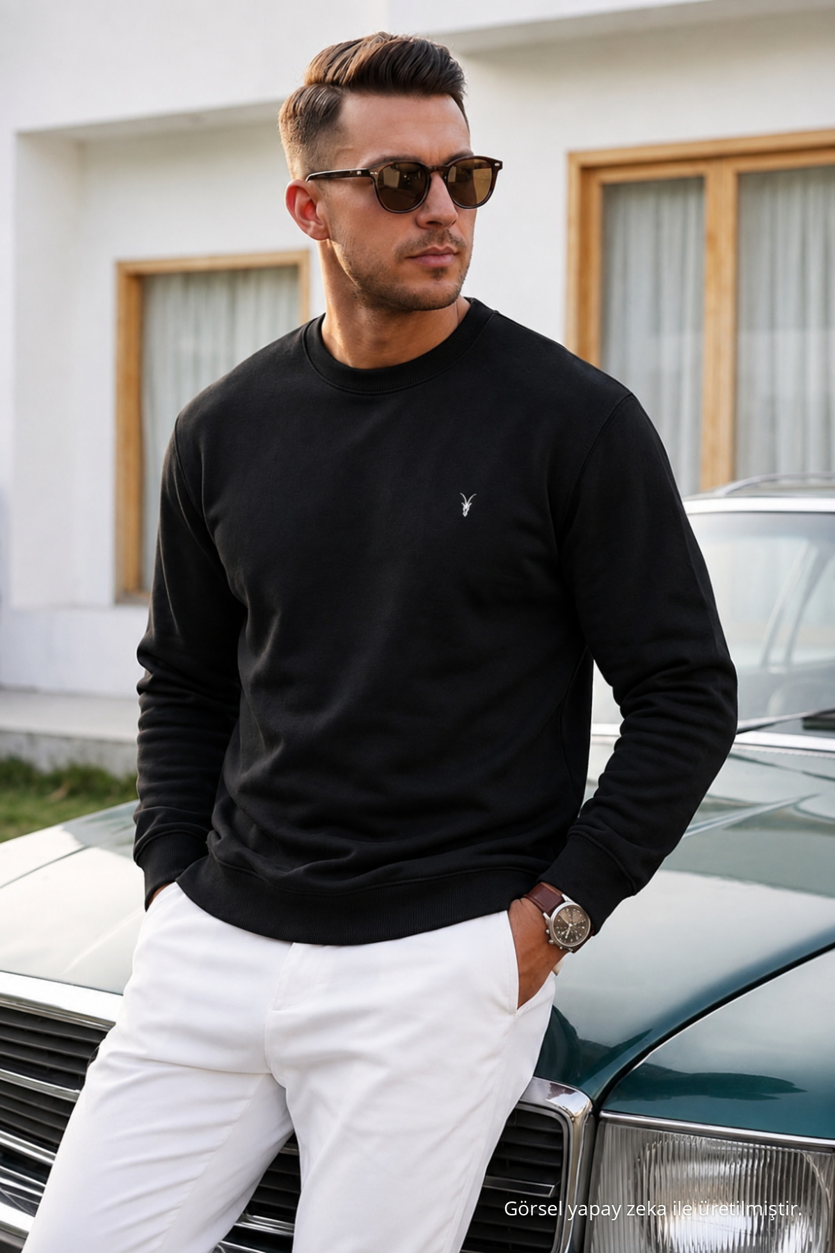 Erkek Uzun Kol Trend Bol 3 Lü Sweatshirt KARAMEL 6