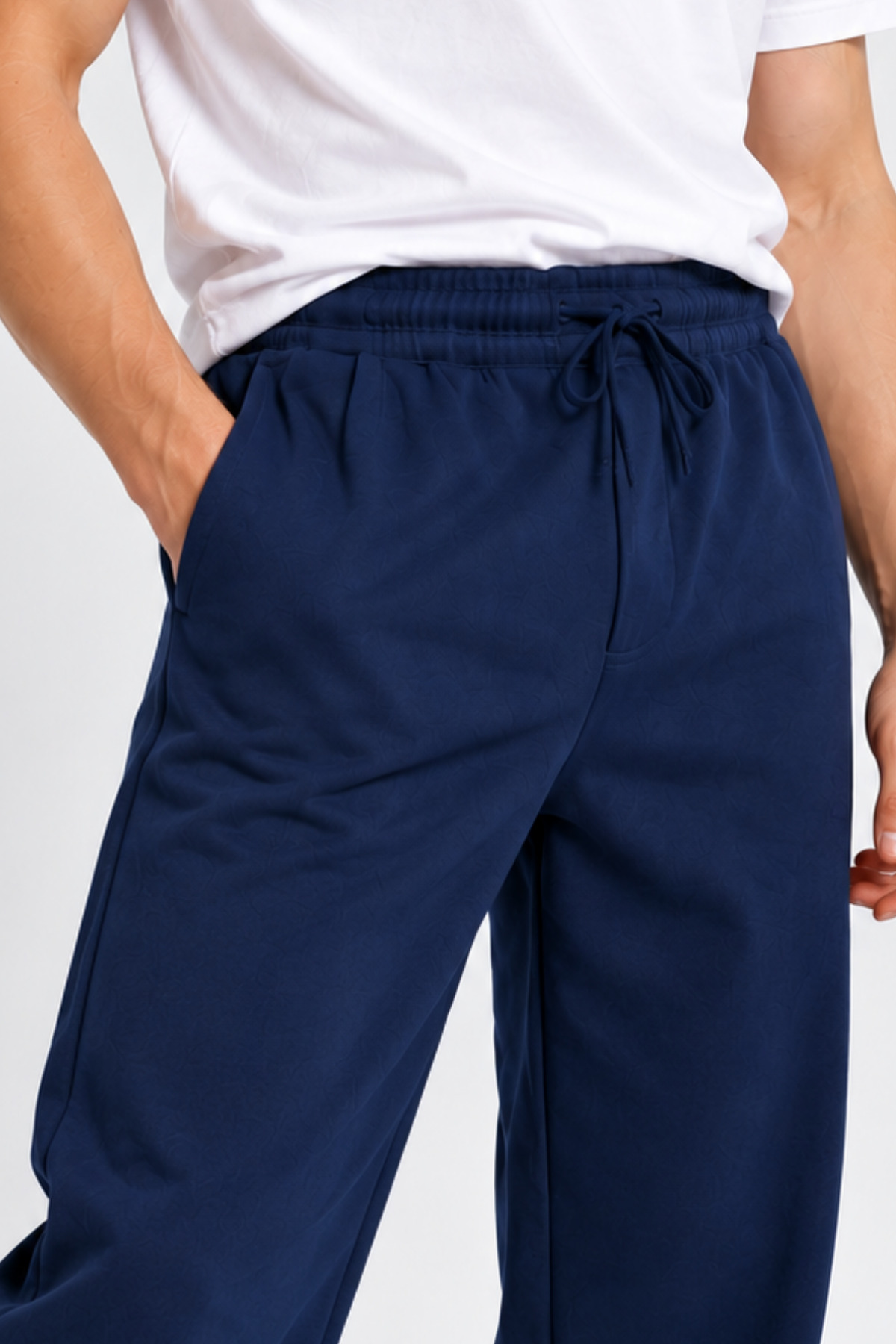 Erkek Lastikli Baggy Lacivert Eşofman Altı 6