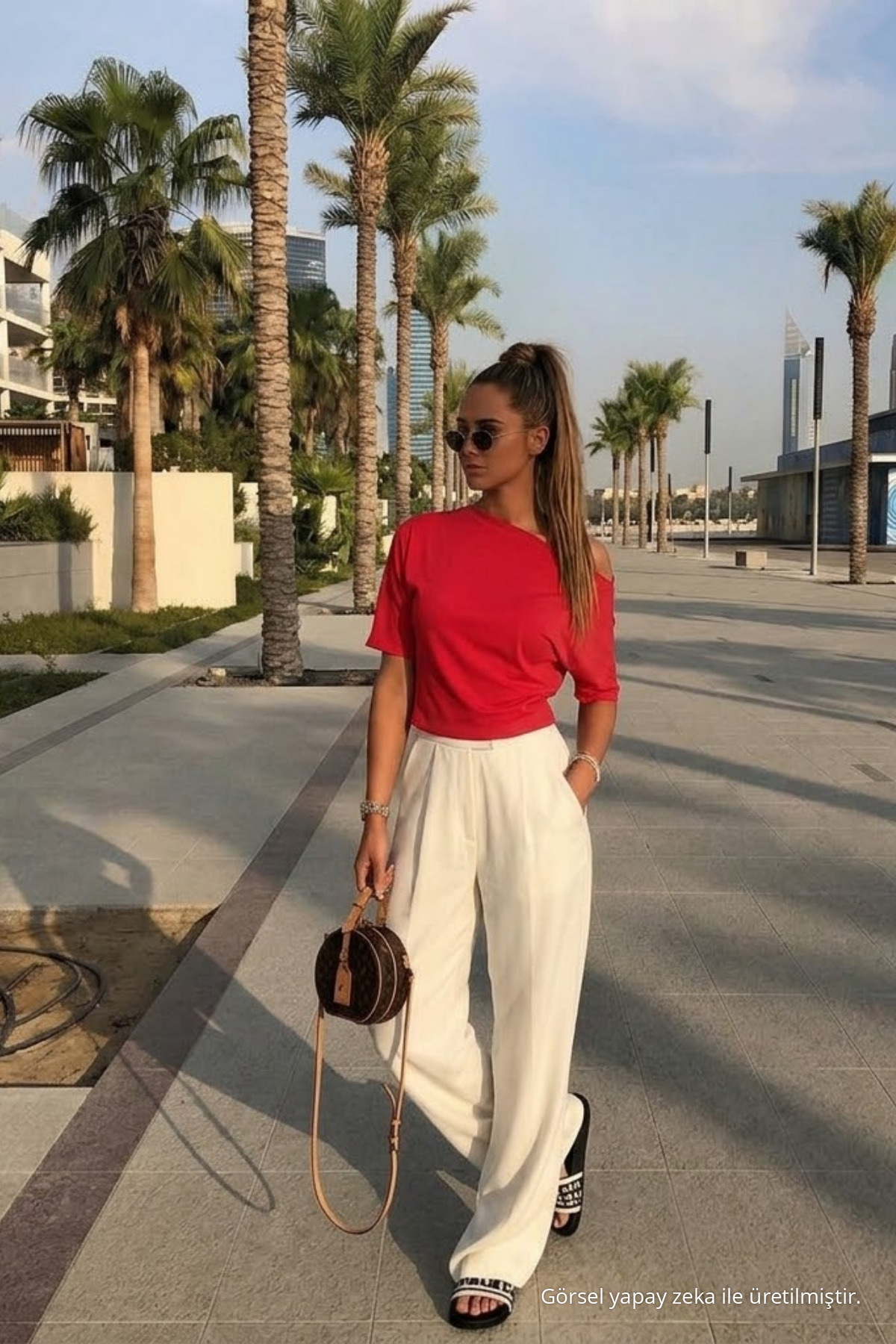 Kadın Günlük Slim Basic Kırmızı Bluz 3