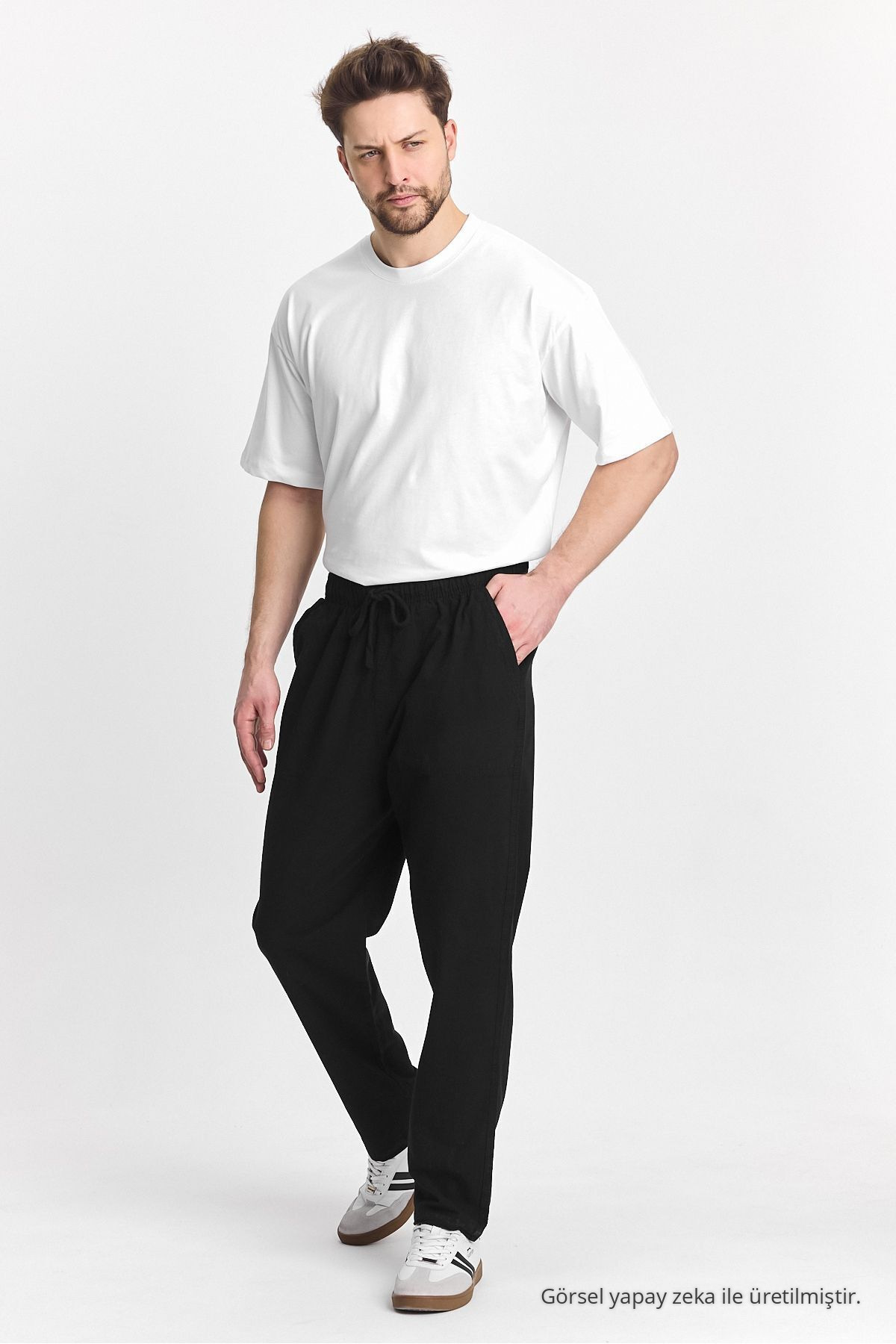 Erkek SİYAH Regular Fit Basic Pantolon 6