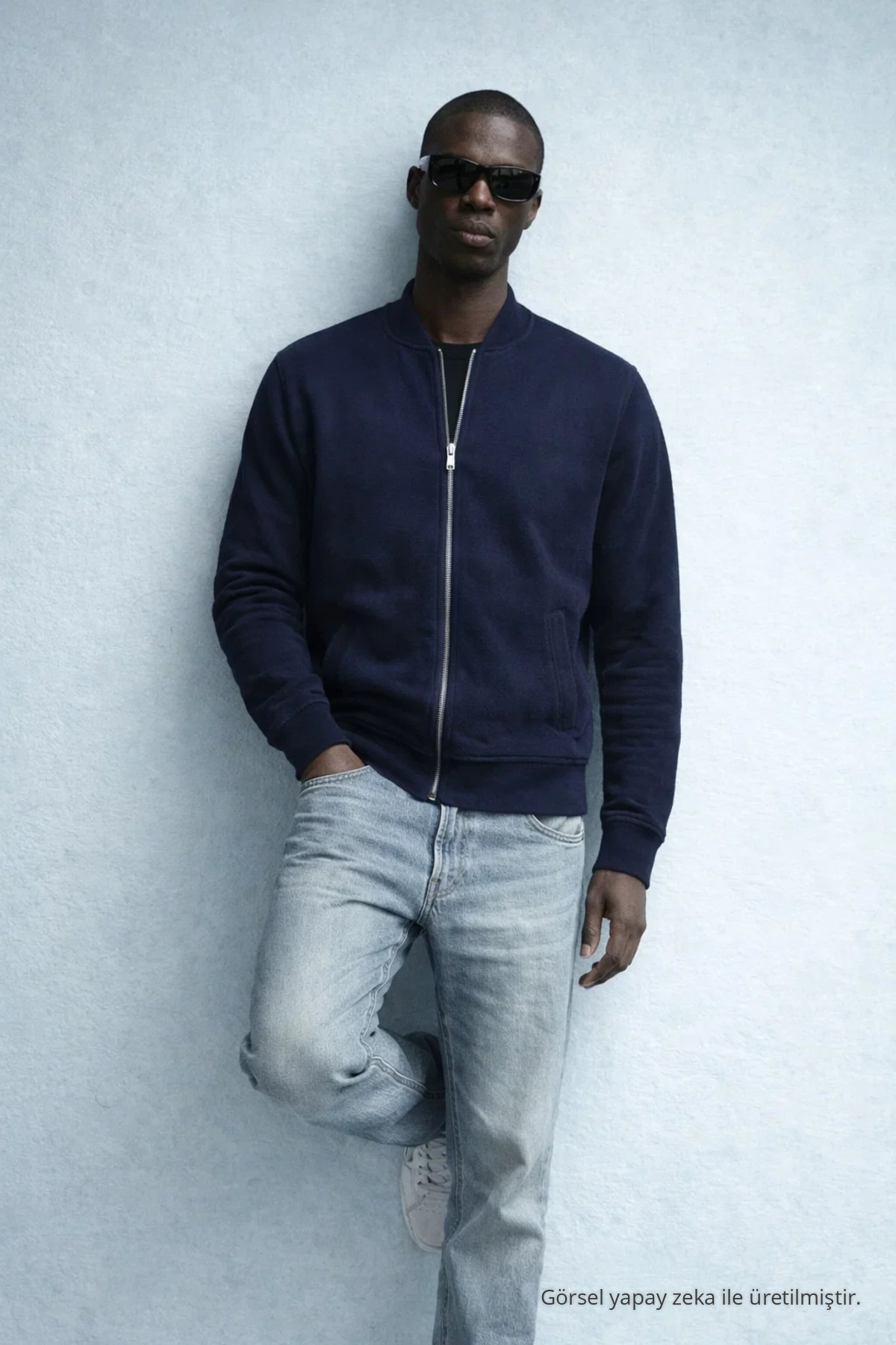 Erkek Hakim Yaka Kışlık LACİVERT Sweatshirt 3