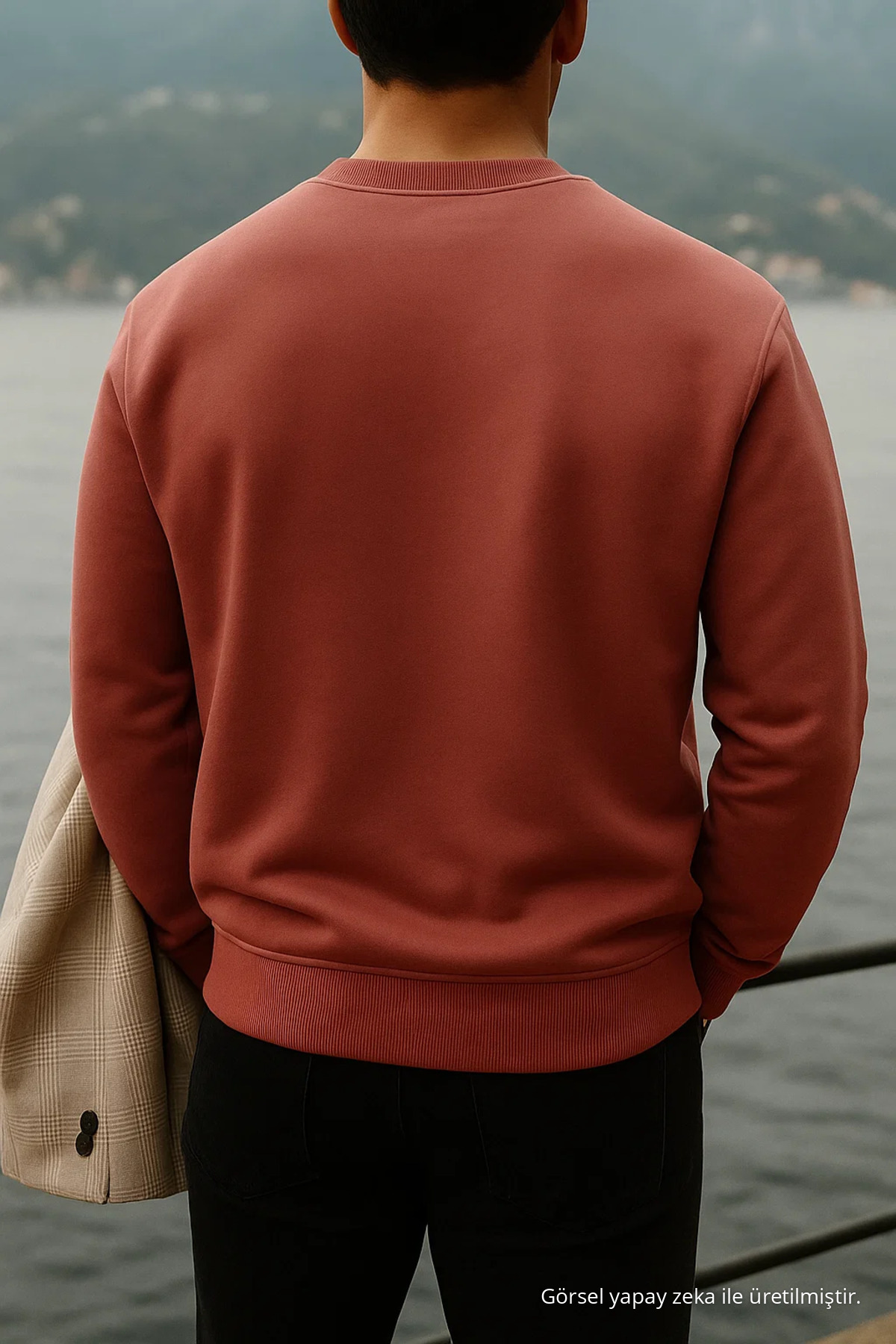 Erkek Oversize Premium Kışlık 3 Lü Kazak Turuncu 7