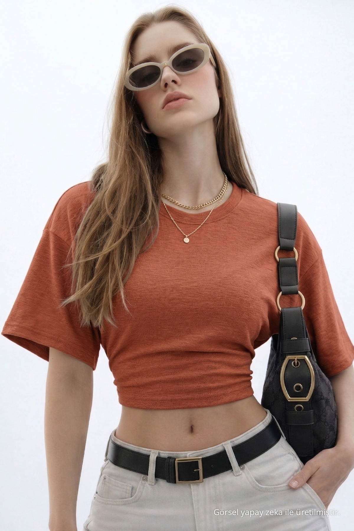 Kadın Günlük Yarasa Kollu 3 Lü Dar Crop Bluz Yeşil 4