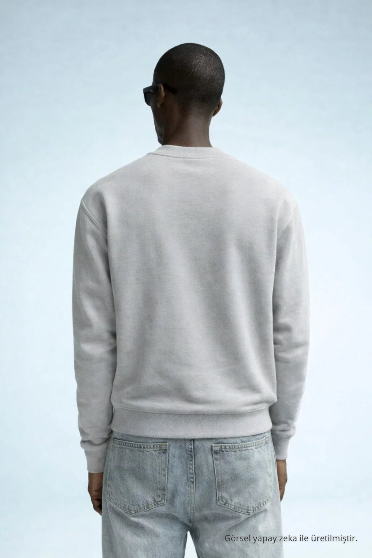Erkek Kışlık GRİ Oversize Sweatshirt 5