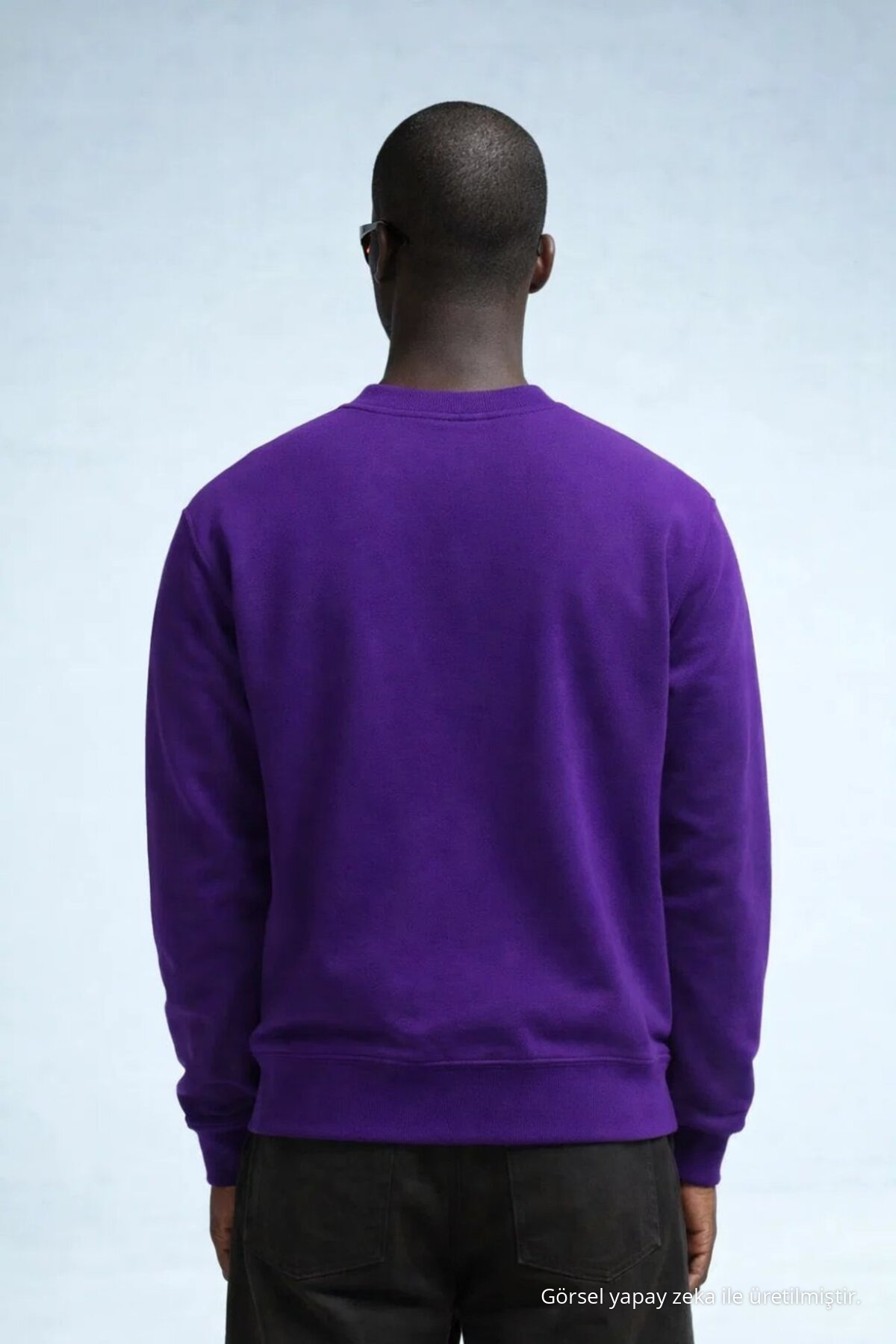Erkek Kışlık Mor Oversize Sweatshirt 5