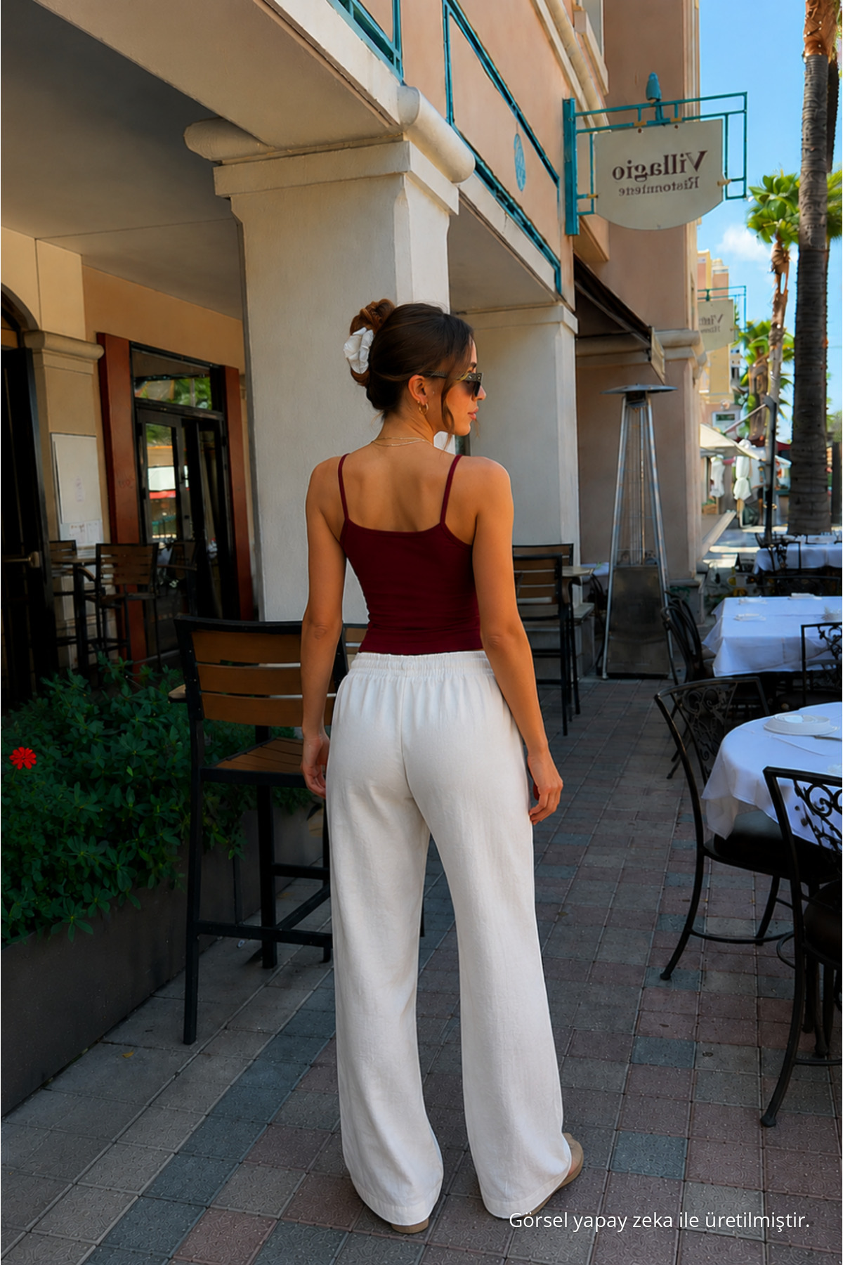 Kadın İnce Askılı 5 Li Bordo Crop Bluz 5