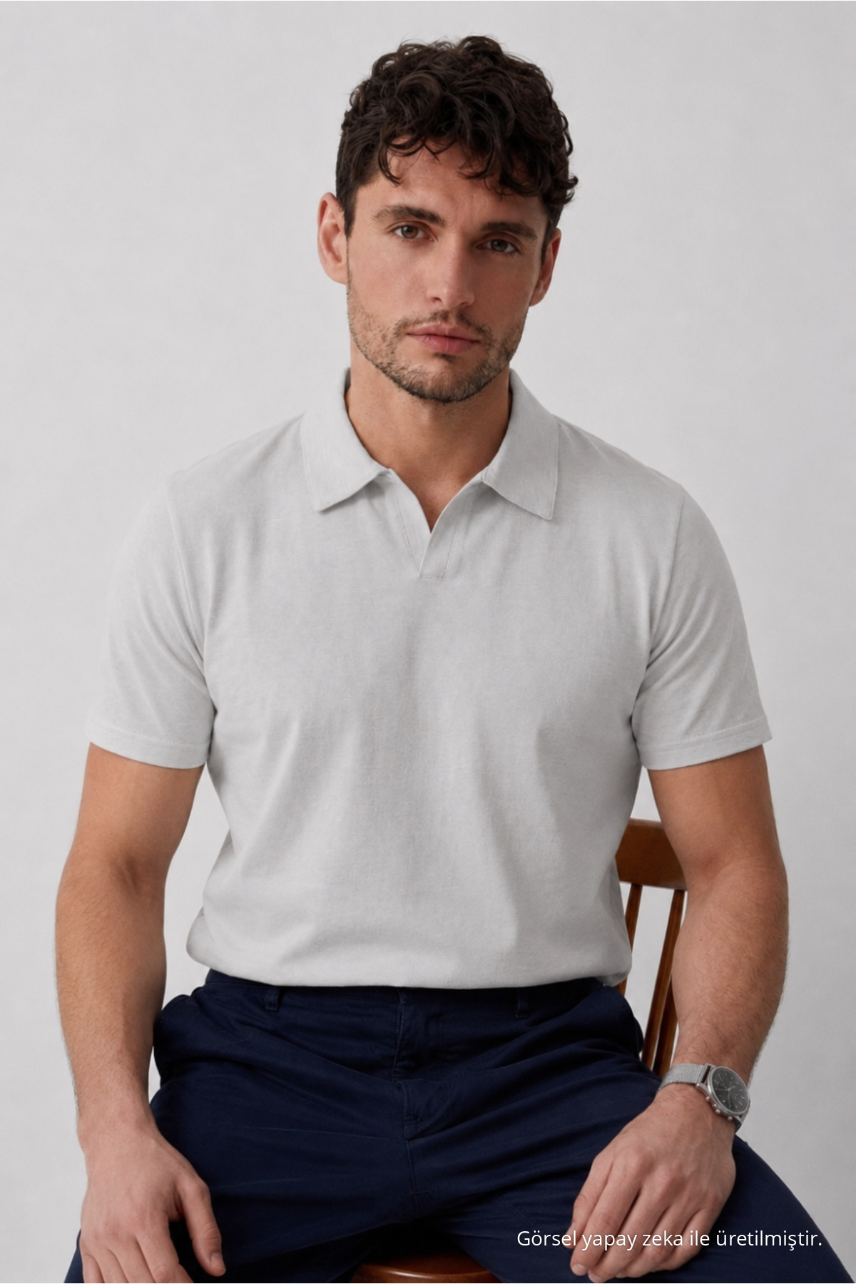 Erkek Polo Yaka Premium Comfort Spor GRİ Tişört 5