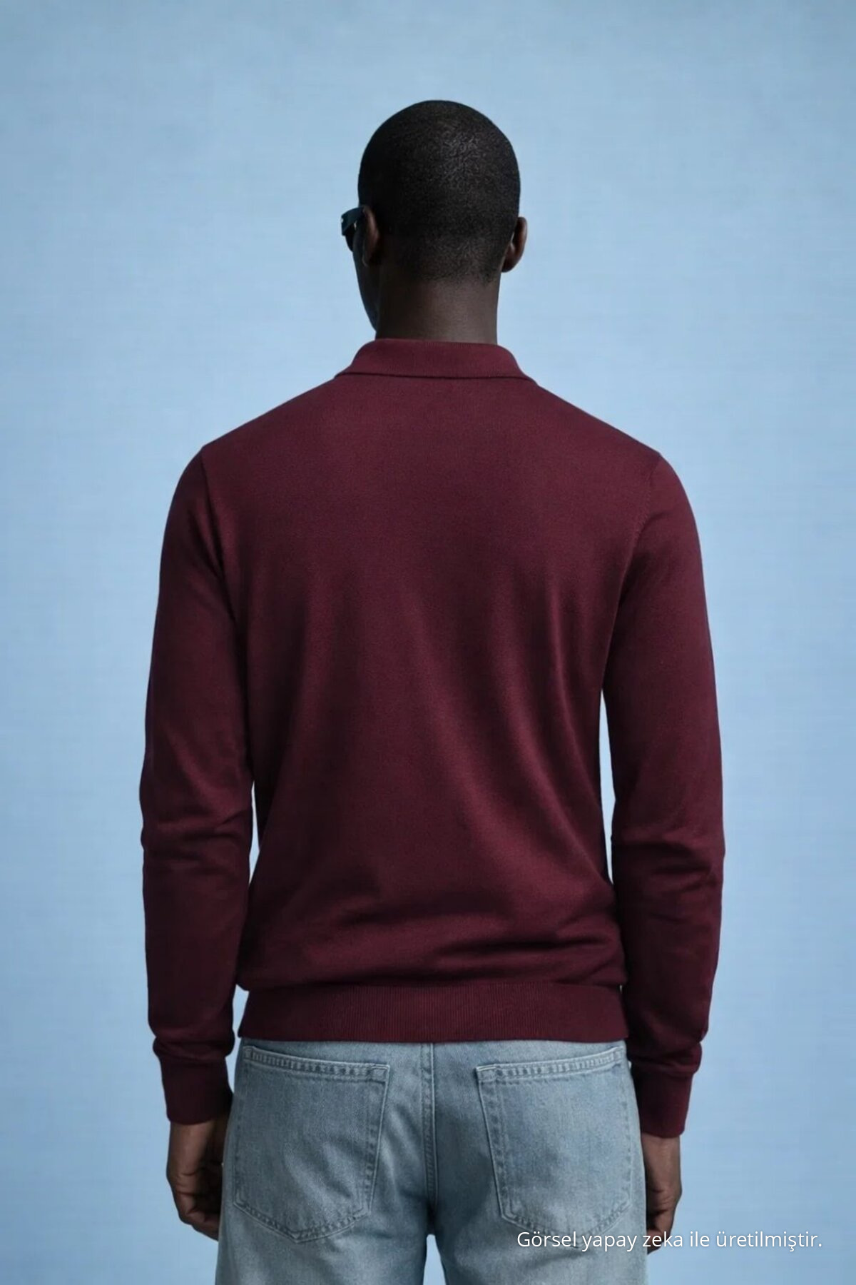 Erkek Trend Casual Bordo Triko Kazak 5