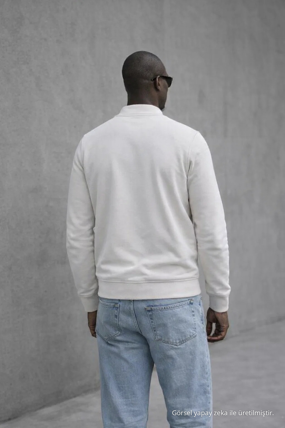 Erkek Hakim Yaka Kışlık Ekru Sweatshirt 6