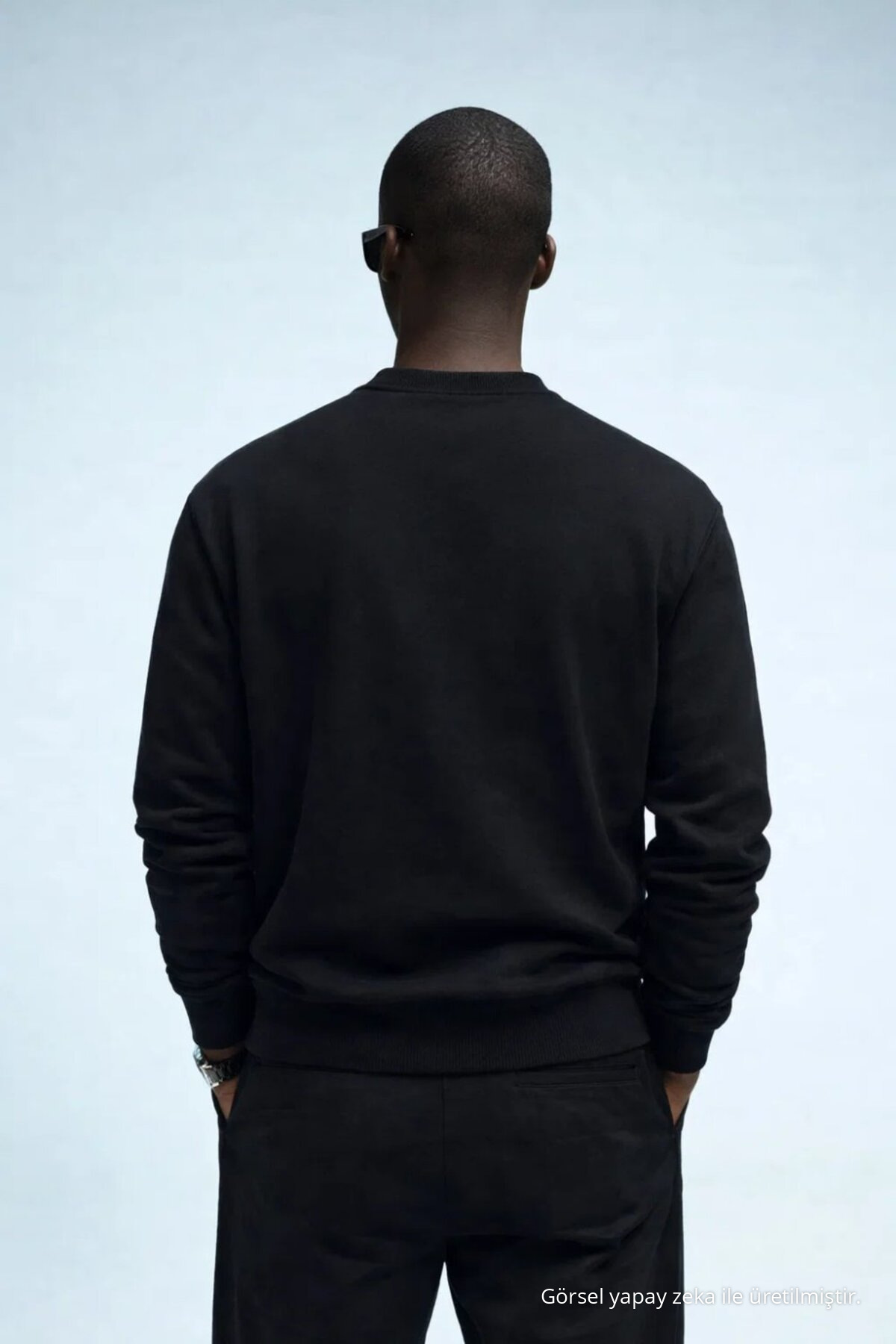 Erkek Kışlık SİYAH Oversize Sweatshirt 5