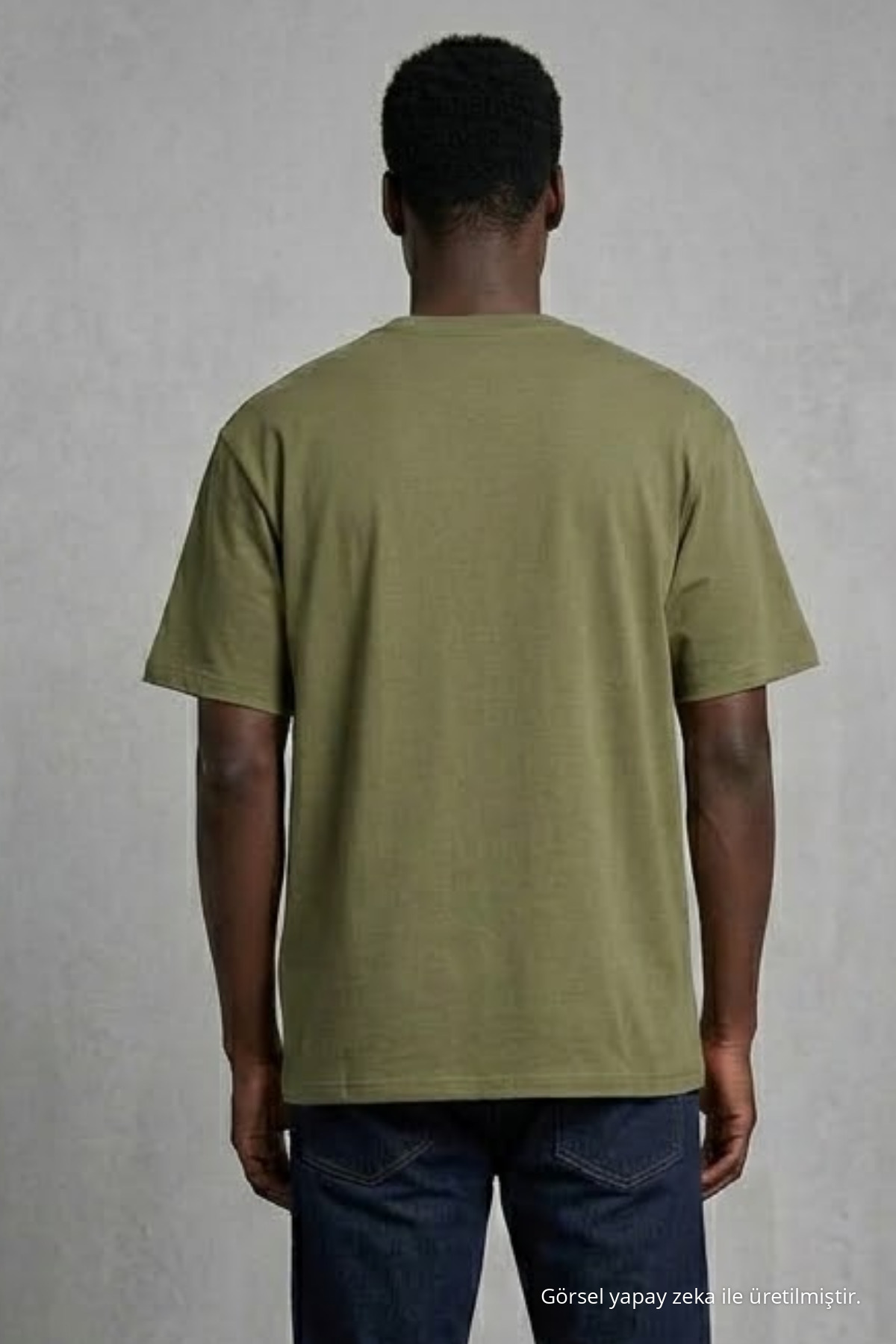 Erkek Kısa Kol Yazlık HAKİ Oversize Tişört 5