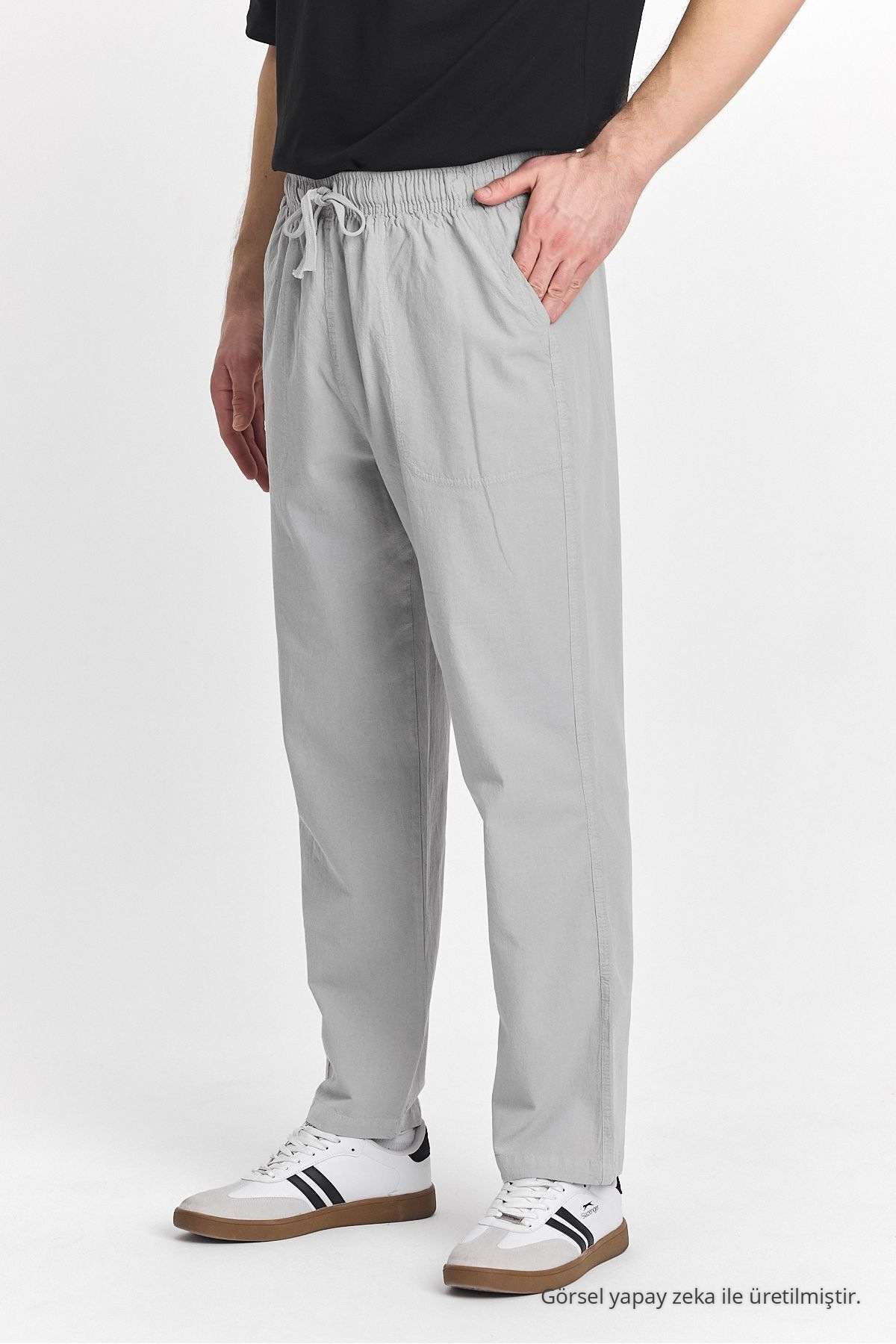 Erkek GRİ Renk Regular Fit Basic Pantolon 4
