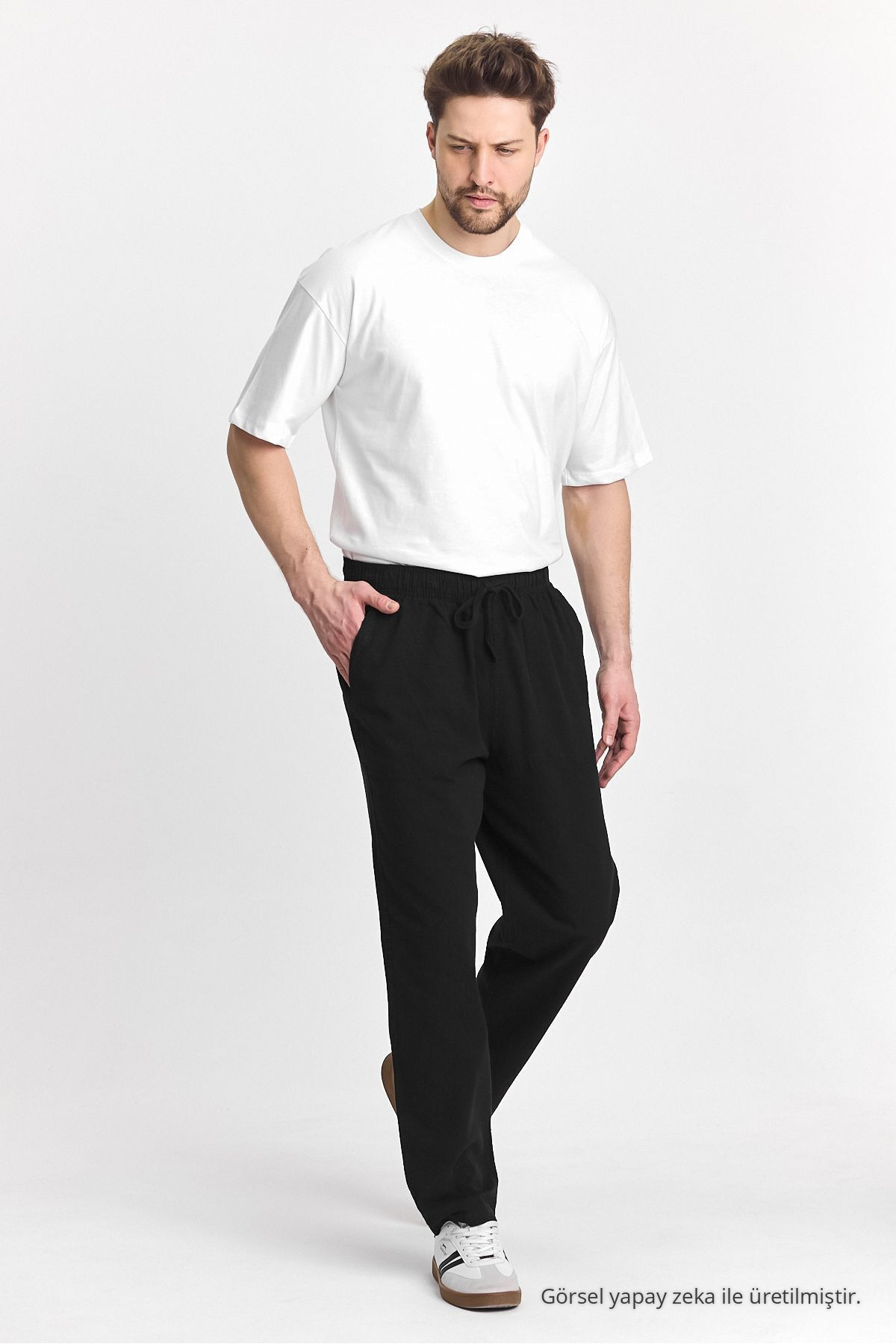 Erkek SİYAH Regular Fit Basic Pantolon 3
