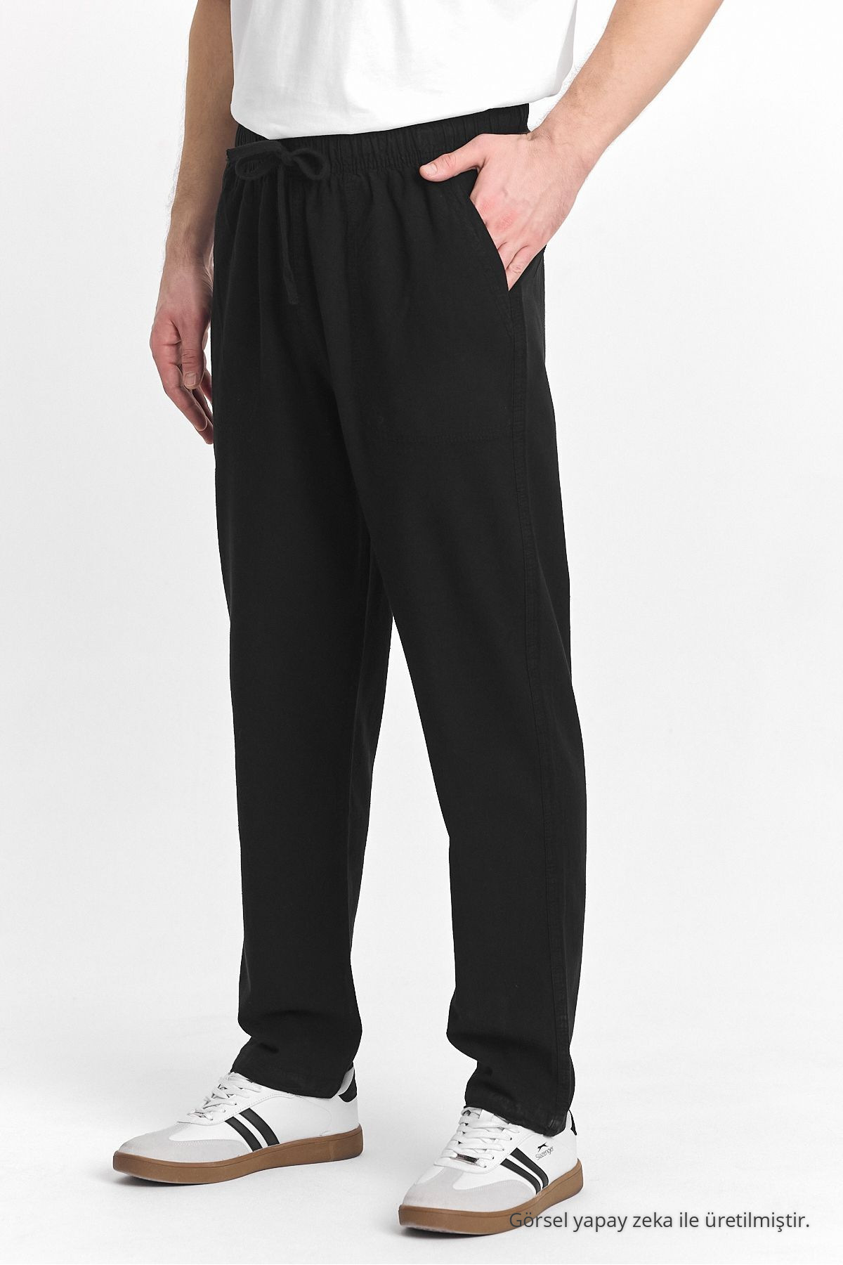 Erkek SİYAH Regular Fit Basic Pantolon 4