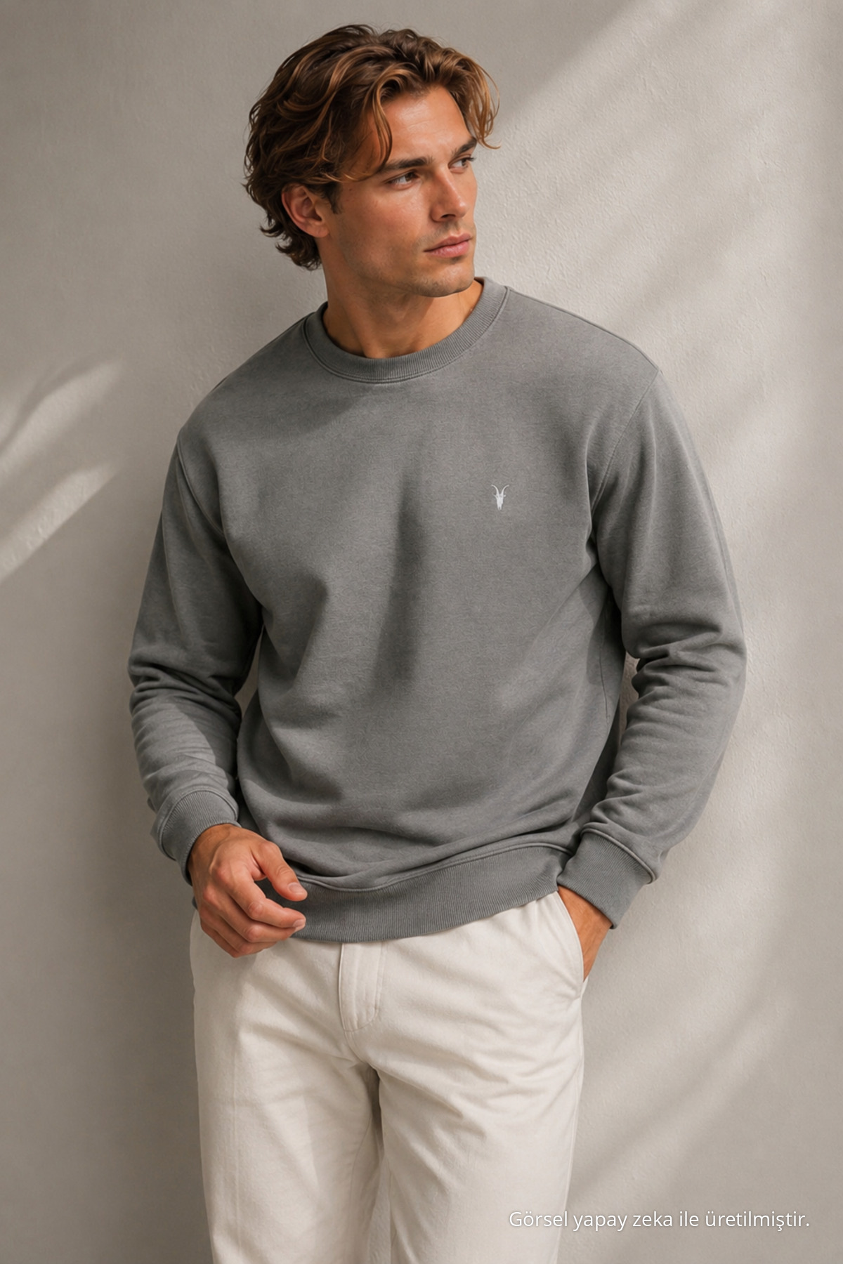 Reglan Casual Kış GRİ Erkek Sweatshirt 5