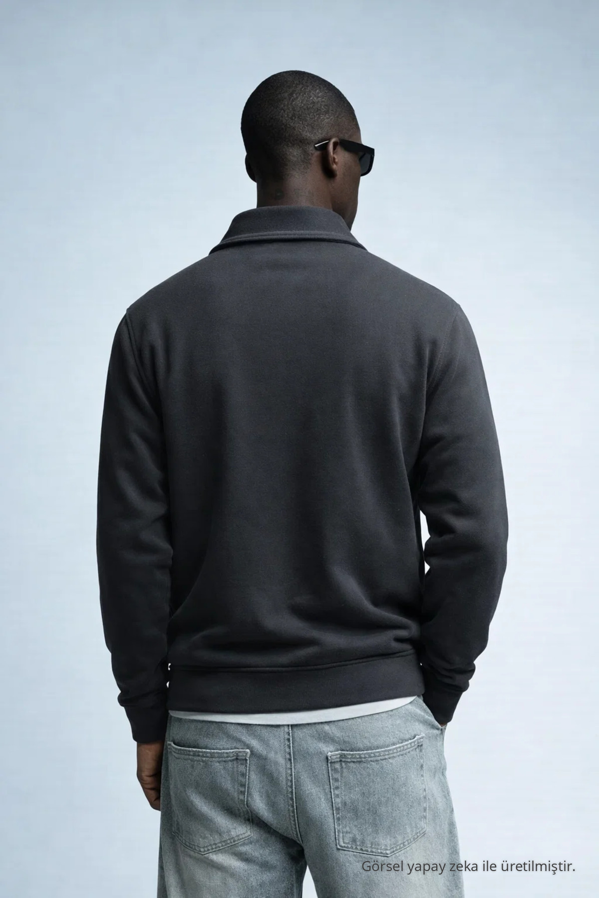 Erkek Kışlık Örme Yaka Füme Sweatshirt 6