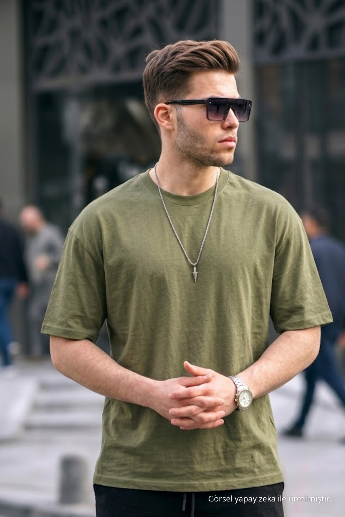 Erkek Basic Kısa Kollu Oversize 3 Lü Tişört İNDİGO 6