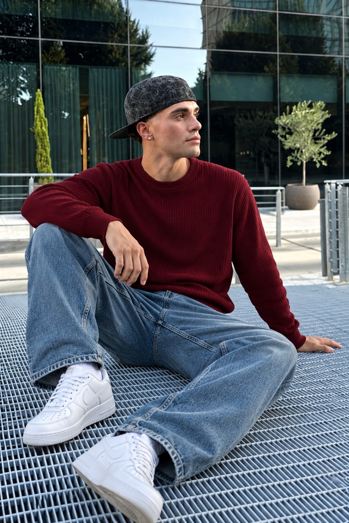 Erkek Uzun Kollu Casual Bordo Kazak 6