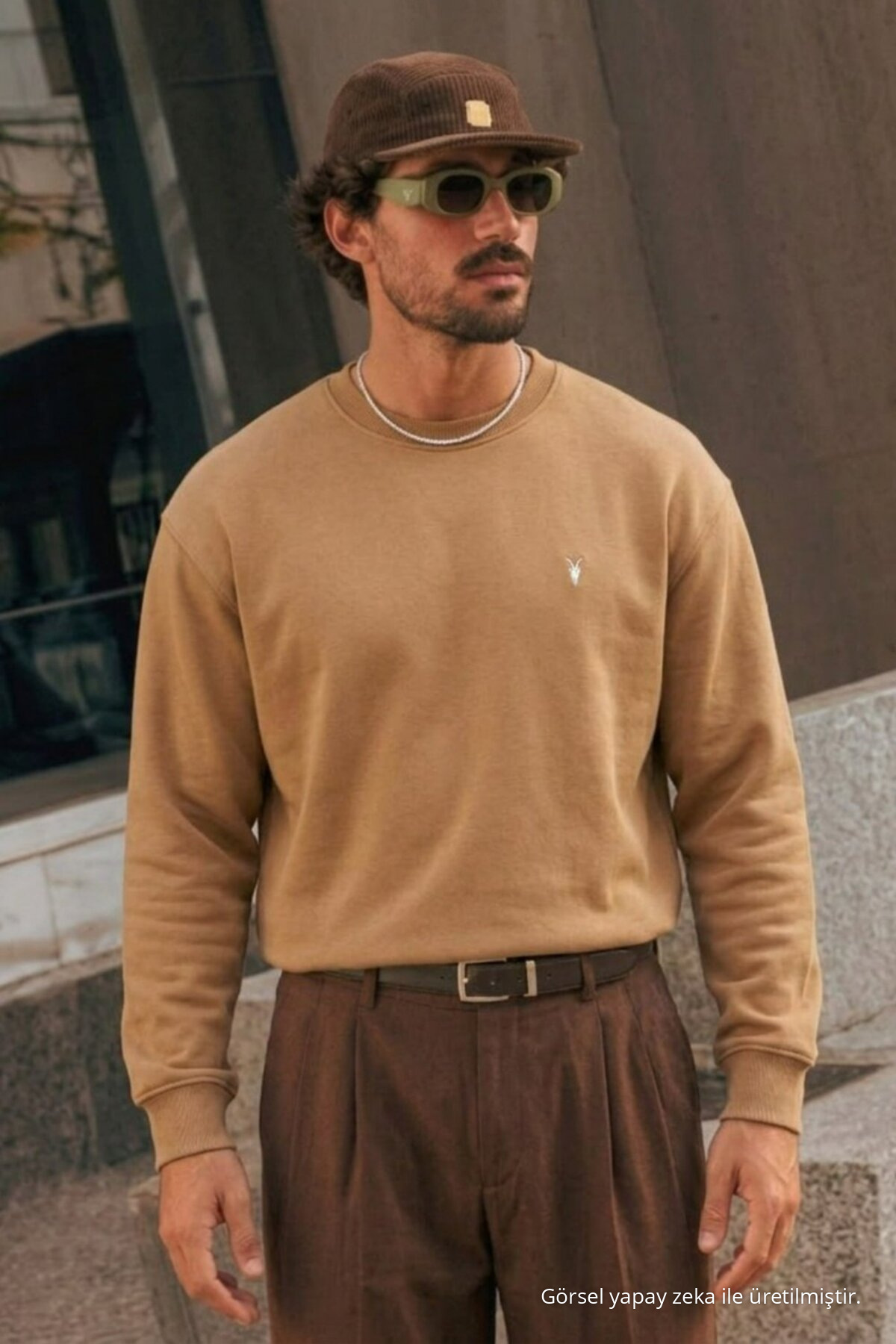 Erkek Premium Nakışlı Rahat 3 Lü Sweatshirt BORDO 6