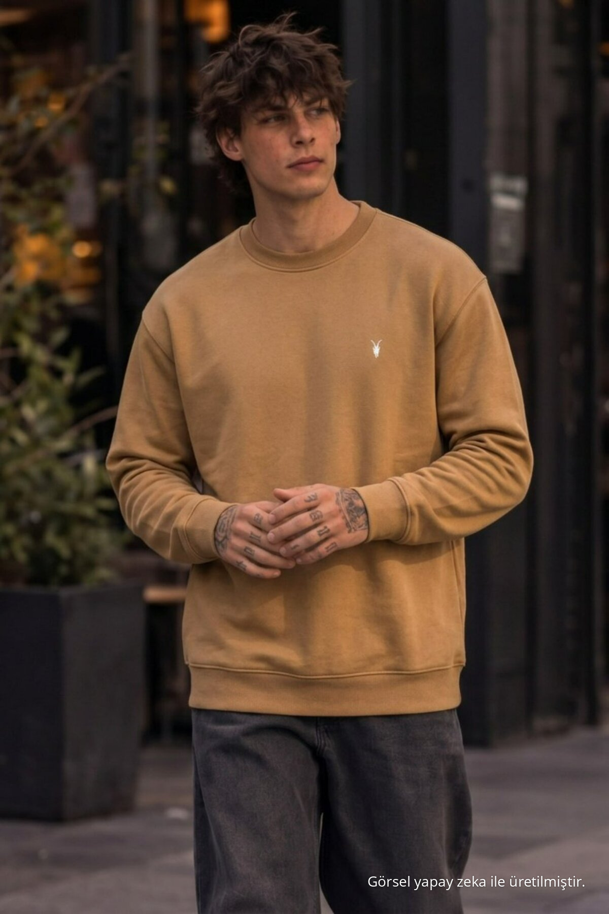 Erkek Basic Mevsimlik Bol 3 Lü Sweatshirt YEŞİL 4