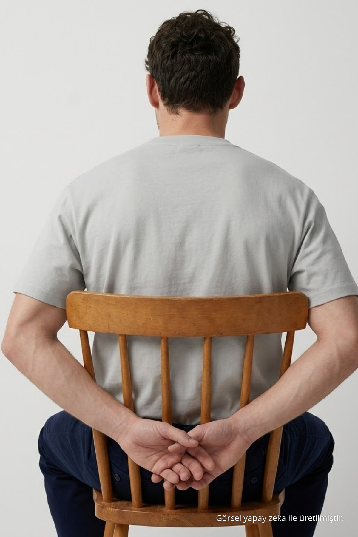 Erkek Bisiklet Yaka GRİ Oversize Tişört 6