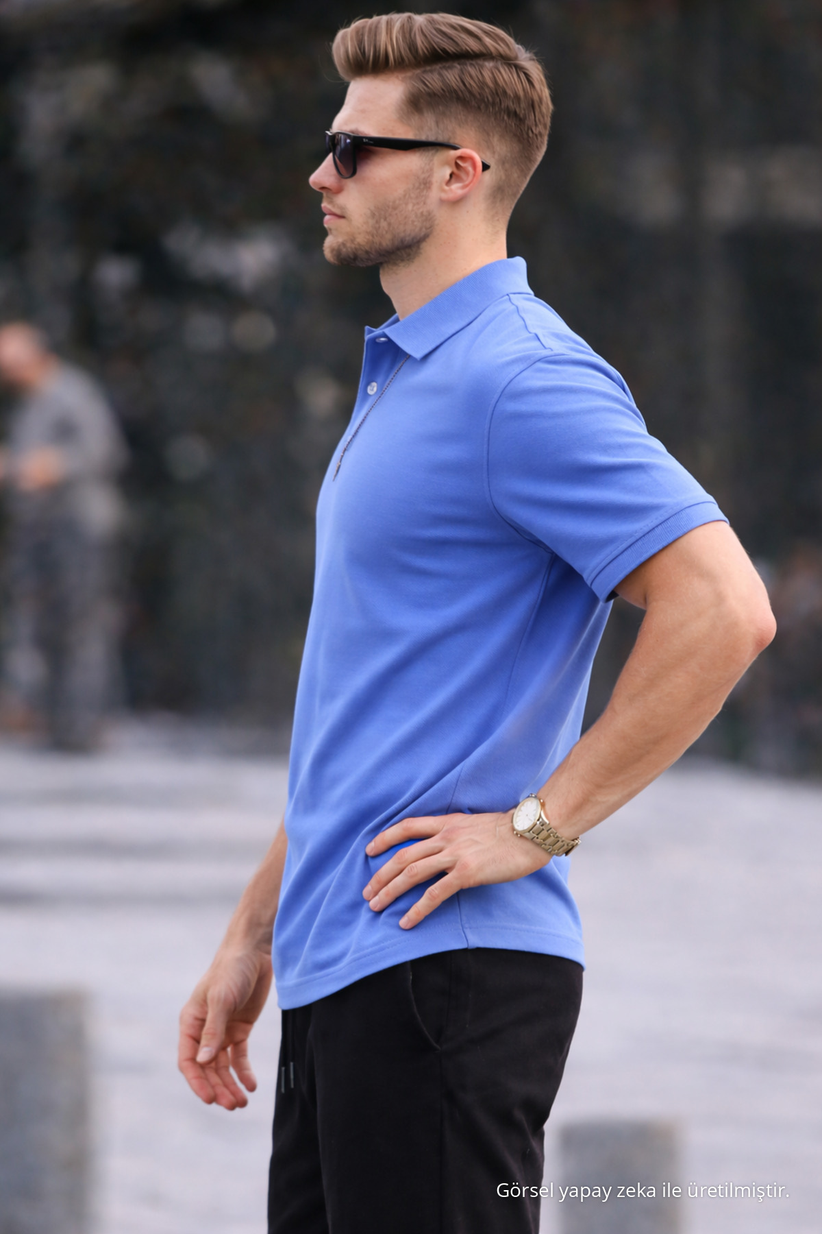 Erkek Basic Relax Açık Polo Yaka Tişört 3