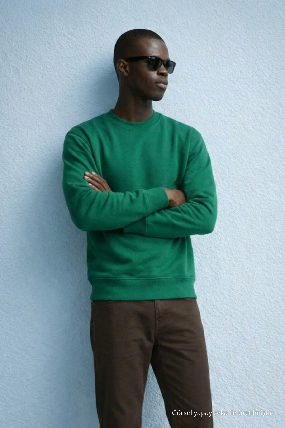 Erkek Kışlık YEŞİL Oversize Sweatshirt 4
