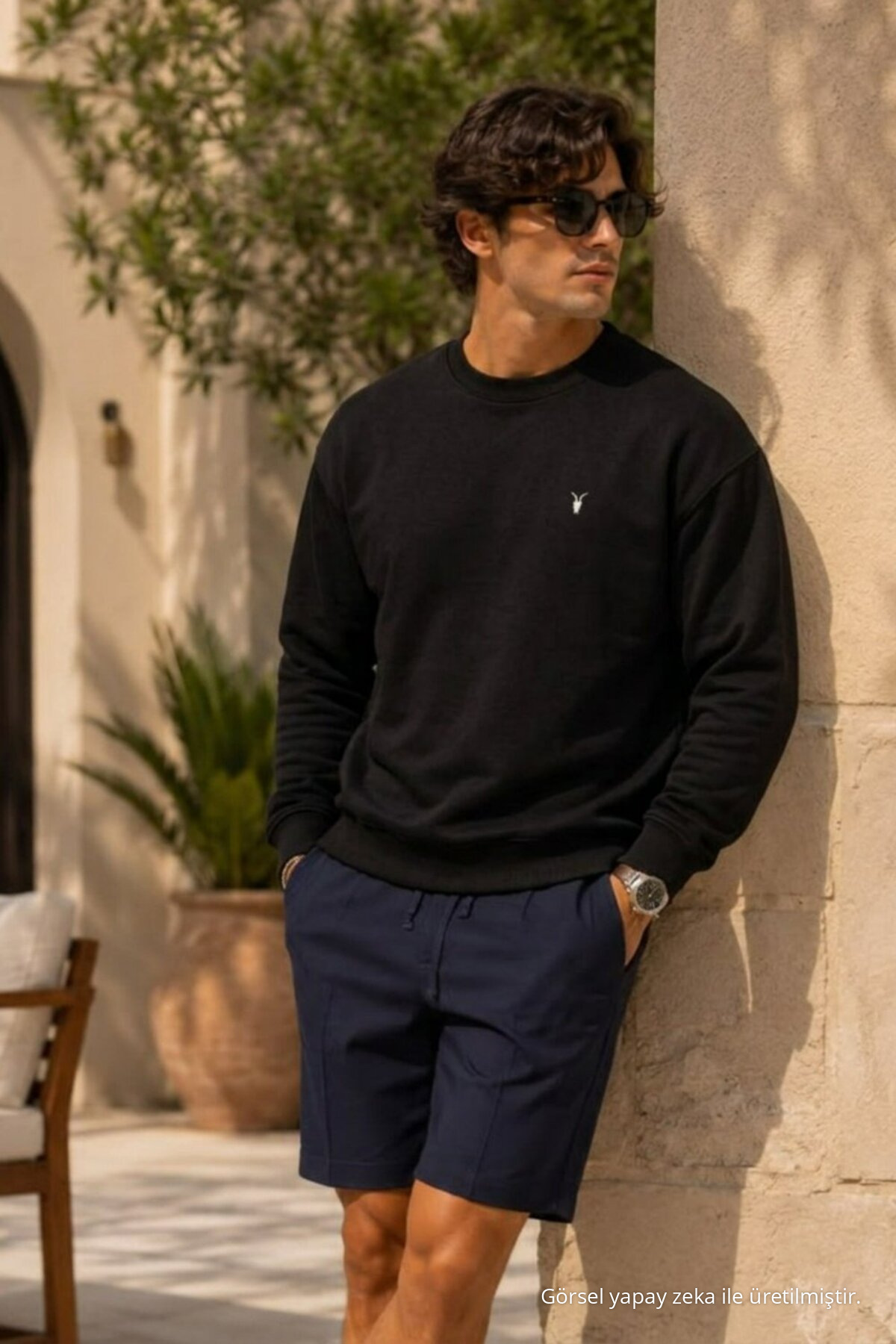 Erkek Casual Comfort Fit 3 Lü Sweatshirt Siyah 6