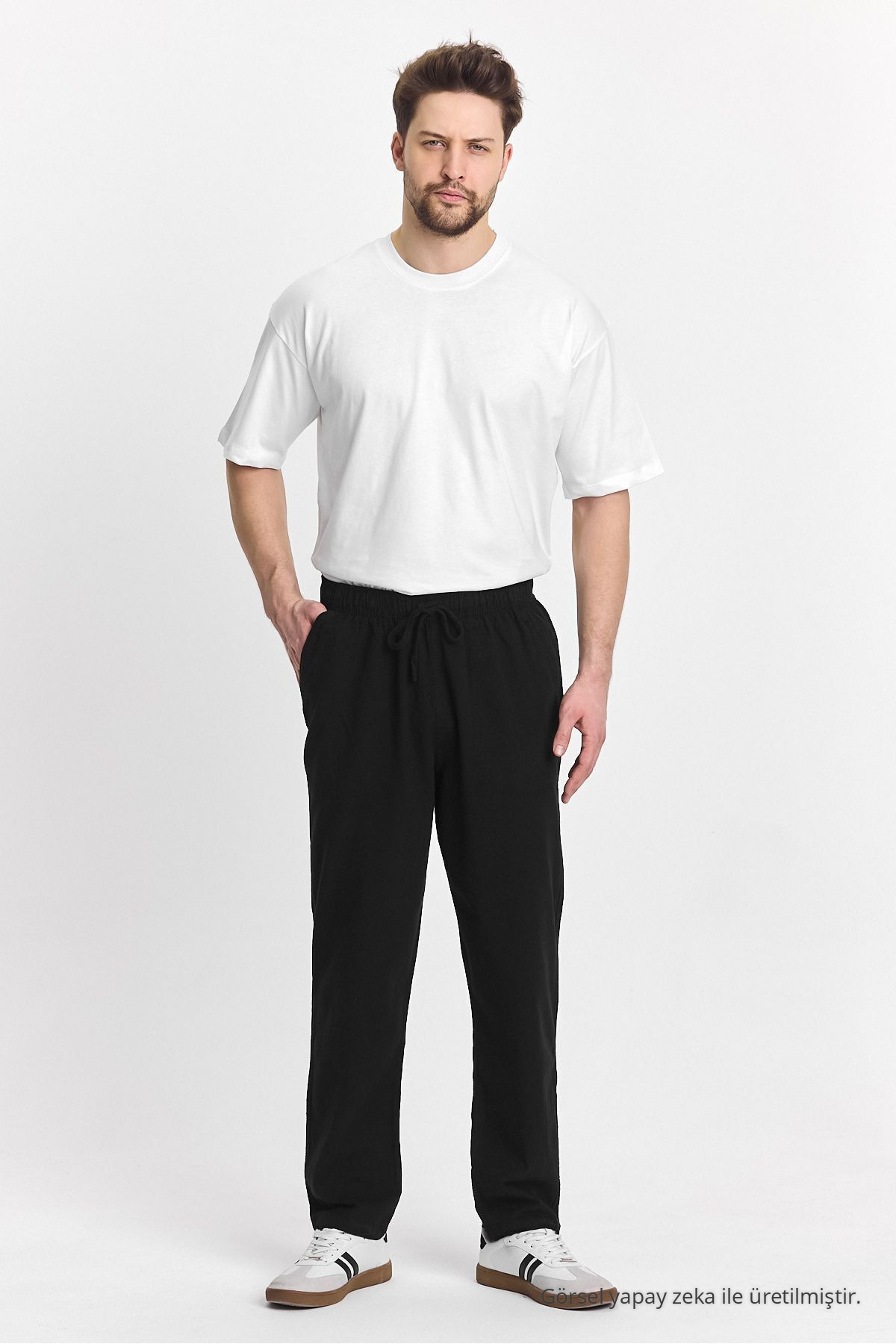Erkek SİYAH Regular Fit Basic Pantolon 5