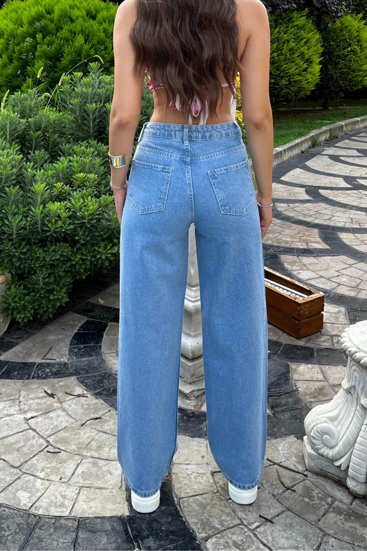Mavi Yüksek Bel Wide Leg Jeans 4