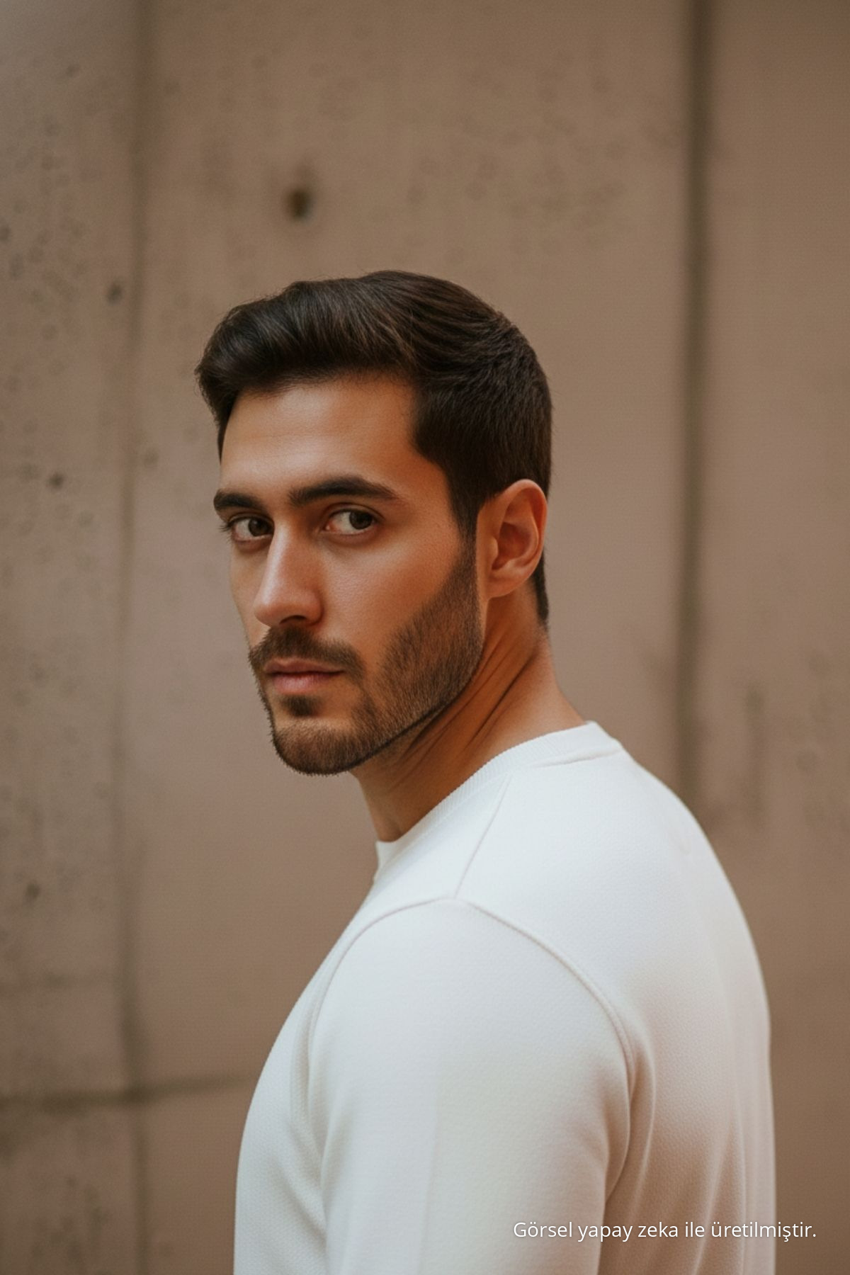 Erkek Basic Rahat Beyaz Bol Triko Kazak 6