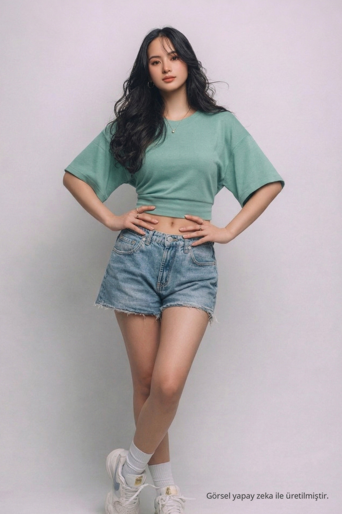 Kadın Yazlık Kısa Kollu Çağla Crop Bluz 3