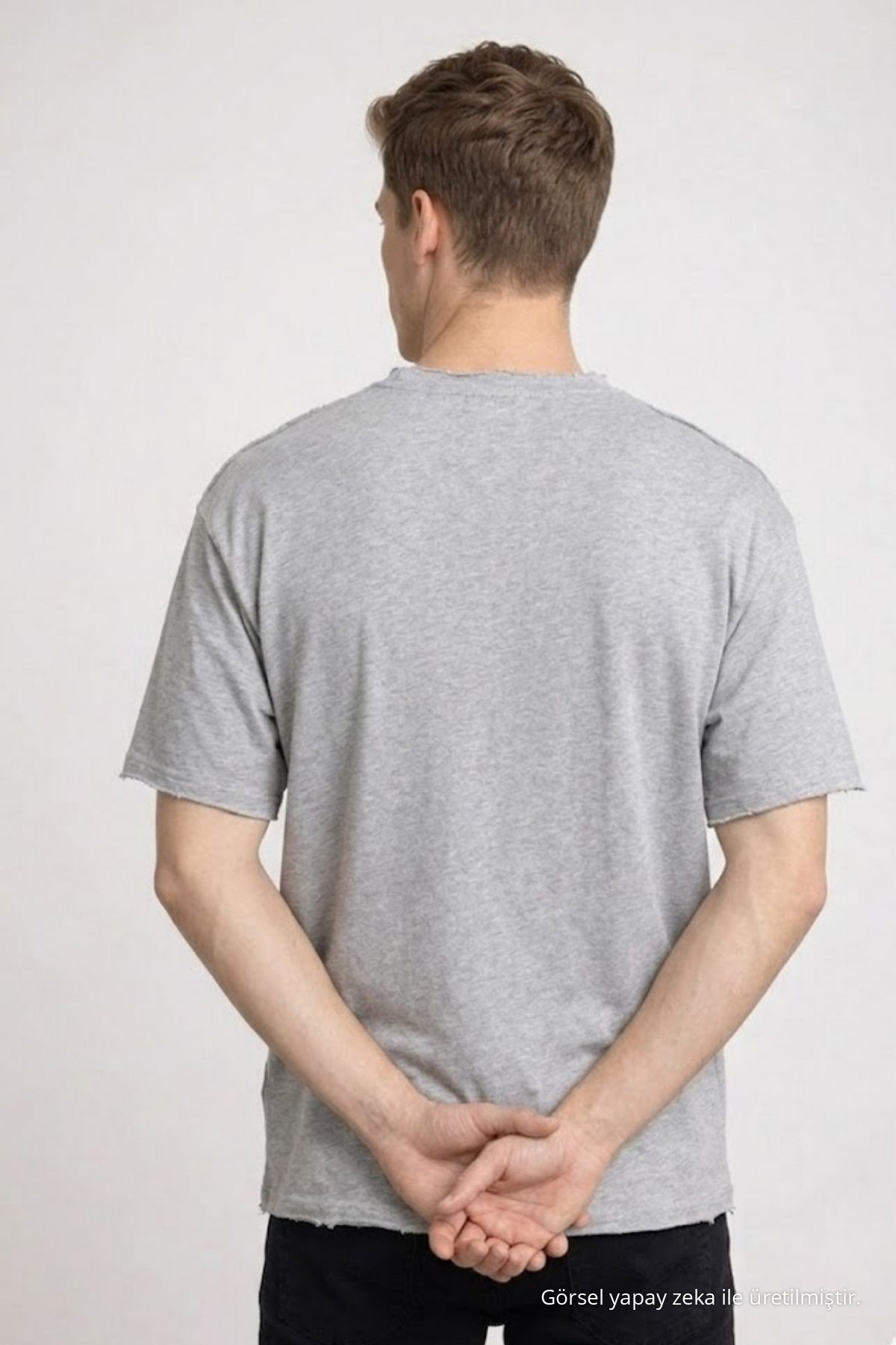 Erkek Pamuklu Grimelanj Oversize Tişört 6