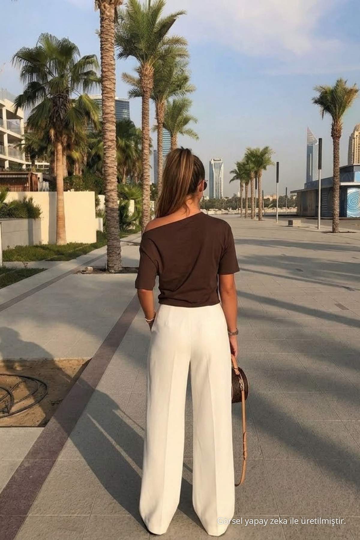 Kadın Günlük Slim Basic Kahve Bluz 5
