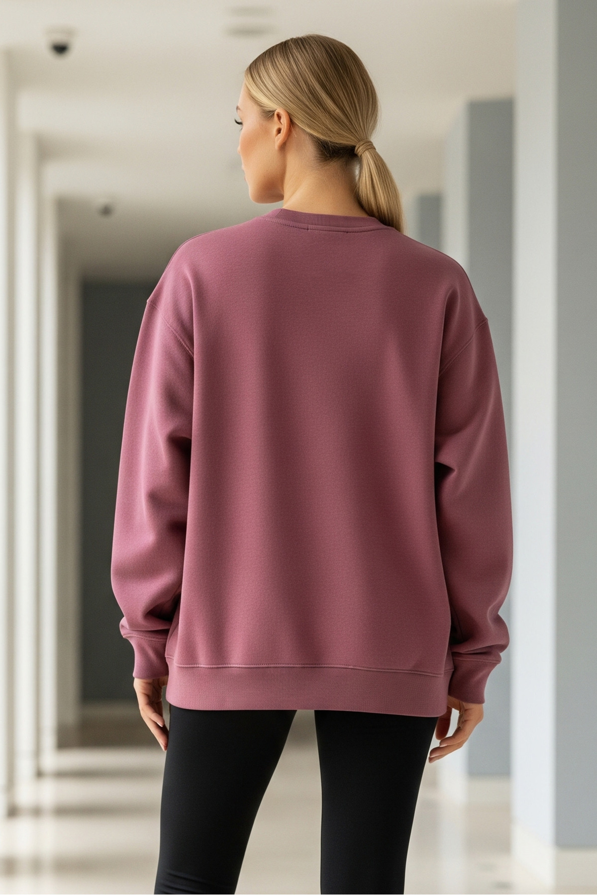Kadın Oversize Kışlık Salaş Fuşya Sweatshirt 4