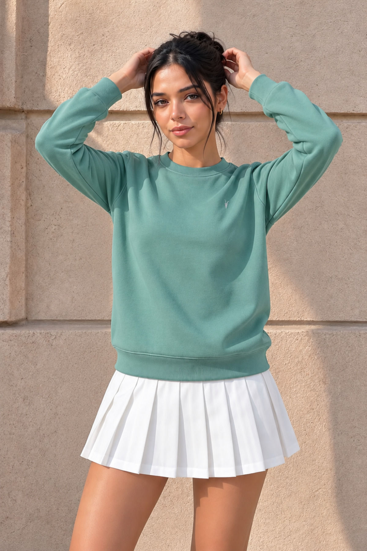 Kadın Uzun Kollu Comfort Çağla Bol Sweatshirt 3