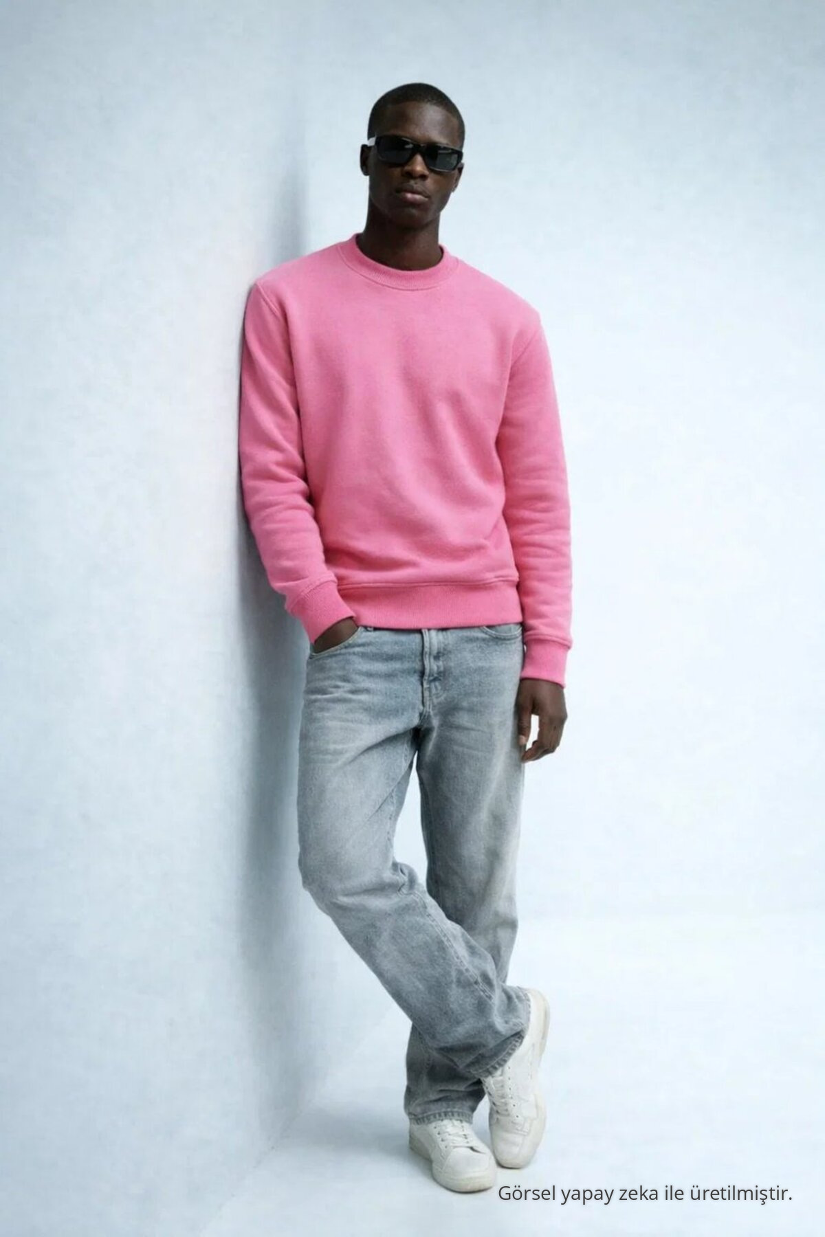 Erkek Kışlık ŞEKER PEMBE Oversize Sweatshirt 3