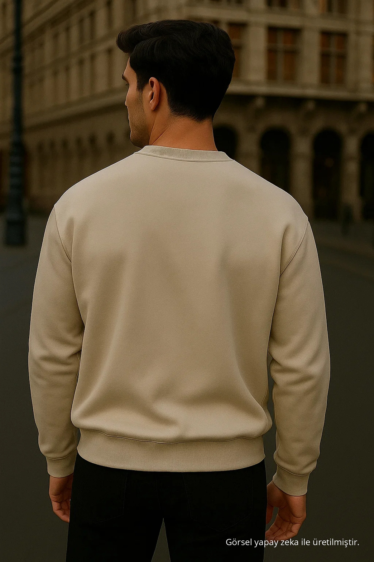 Erkek Oversize Kışlık Krem Uzun Kazak 5